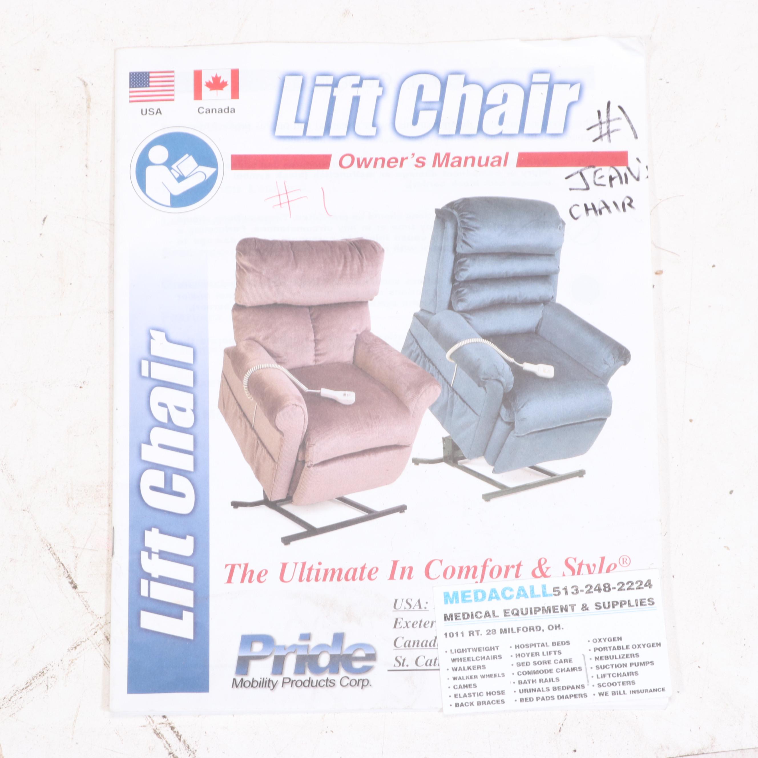 Pride Mobility Products Corp. Upholstered Lift Chair