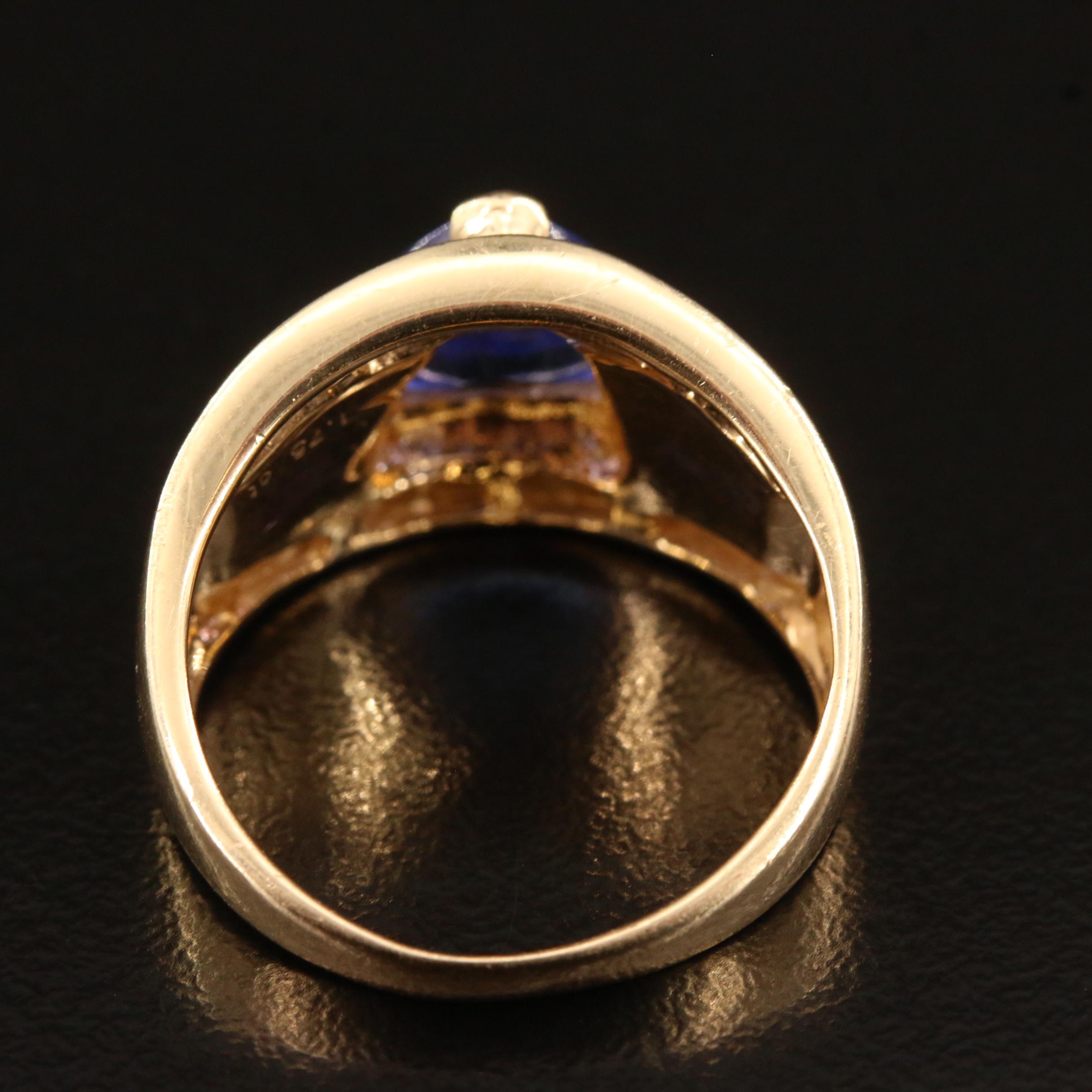14K Tanzanite, Opal Doublet and Diamond Ring