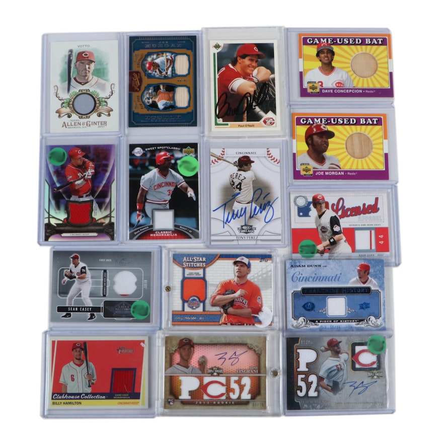 Cincinnati Reds Certified Autograph, Hand-Signed, and Relic Cards