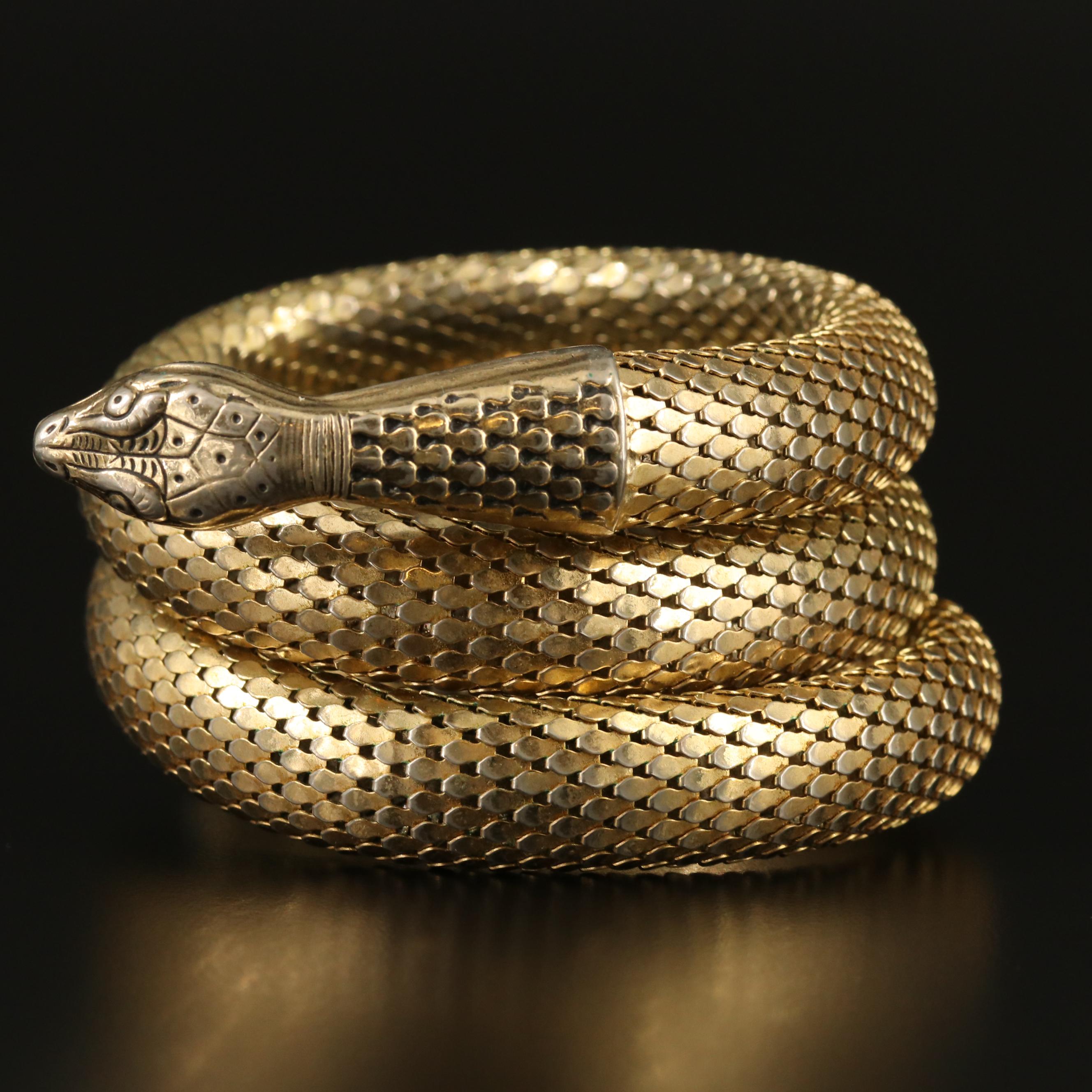 Vintage Whiting and Davis Snake Wrap Bracelet