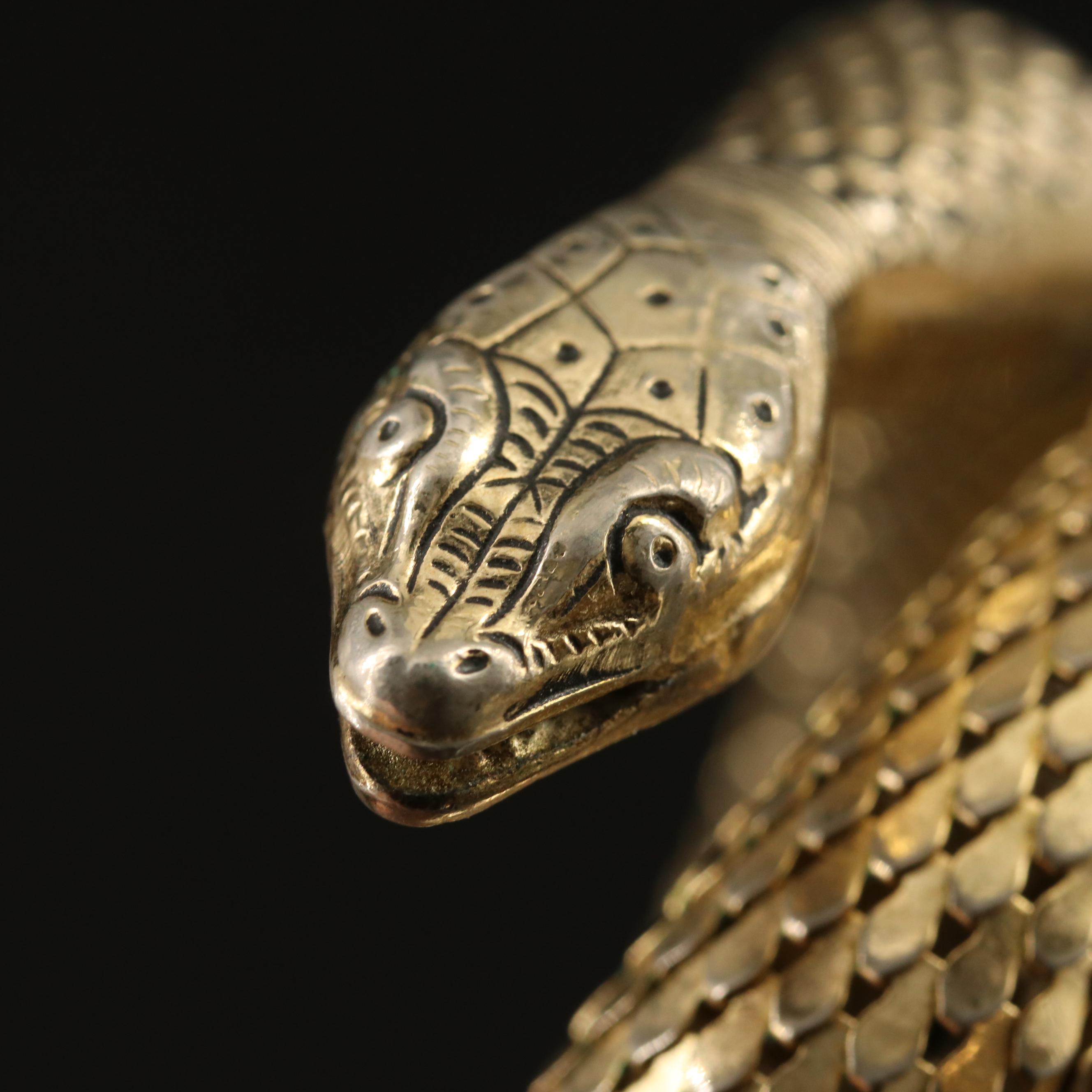 Vintage Whiting and Davis Snake Wrap Bracelet