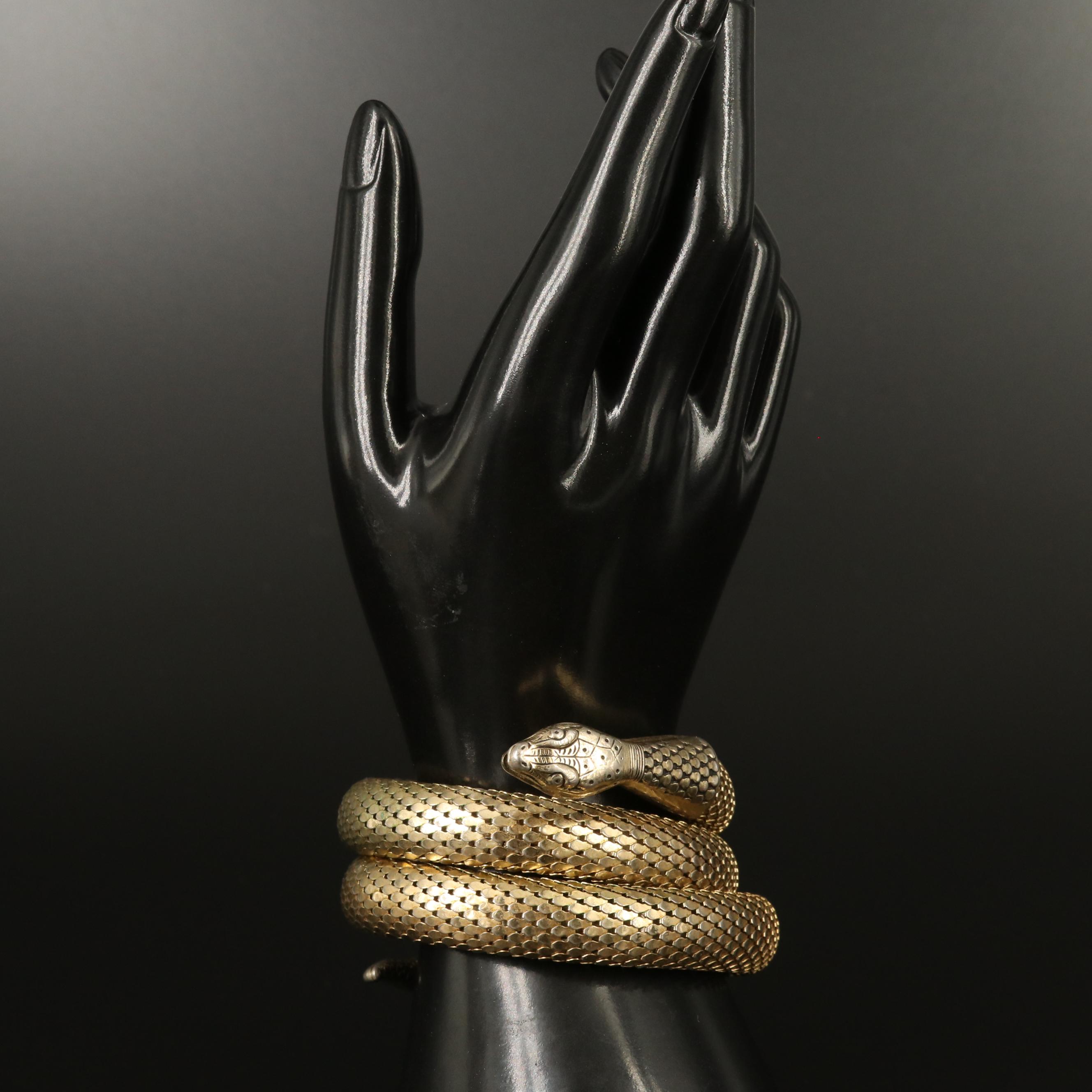 Vintage Whiting and Davis Snake Wrap Bracelet