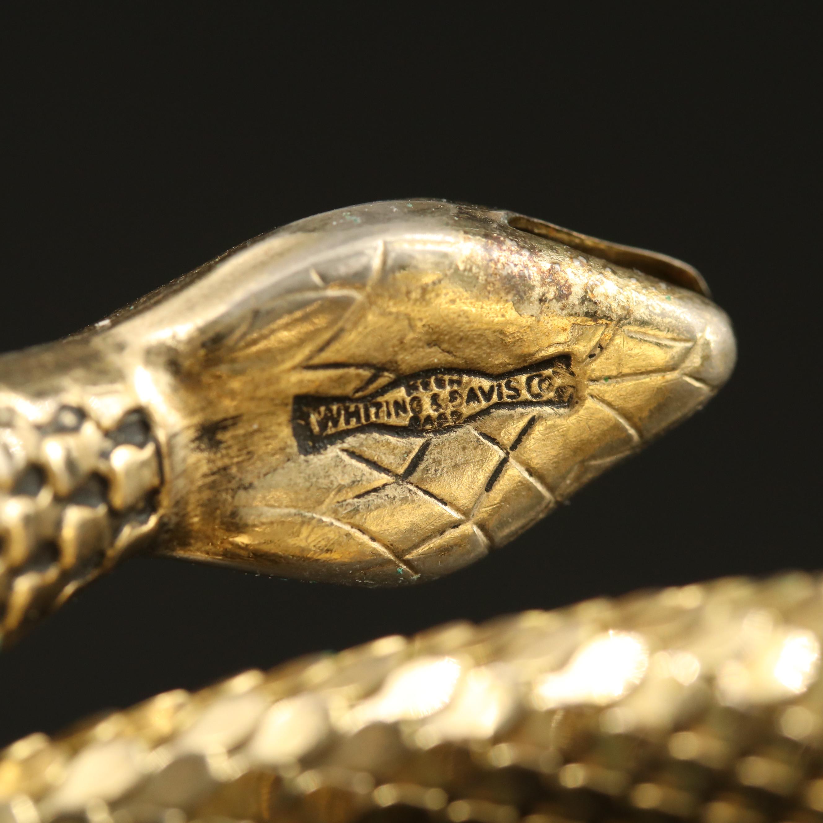Vintage Whiting and Davis Snake Wrap Bracelet