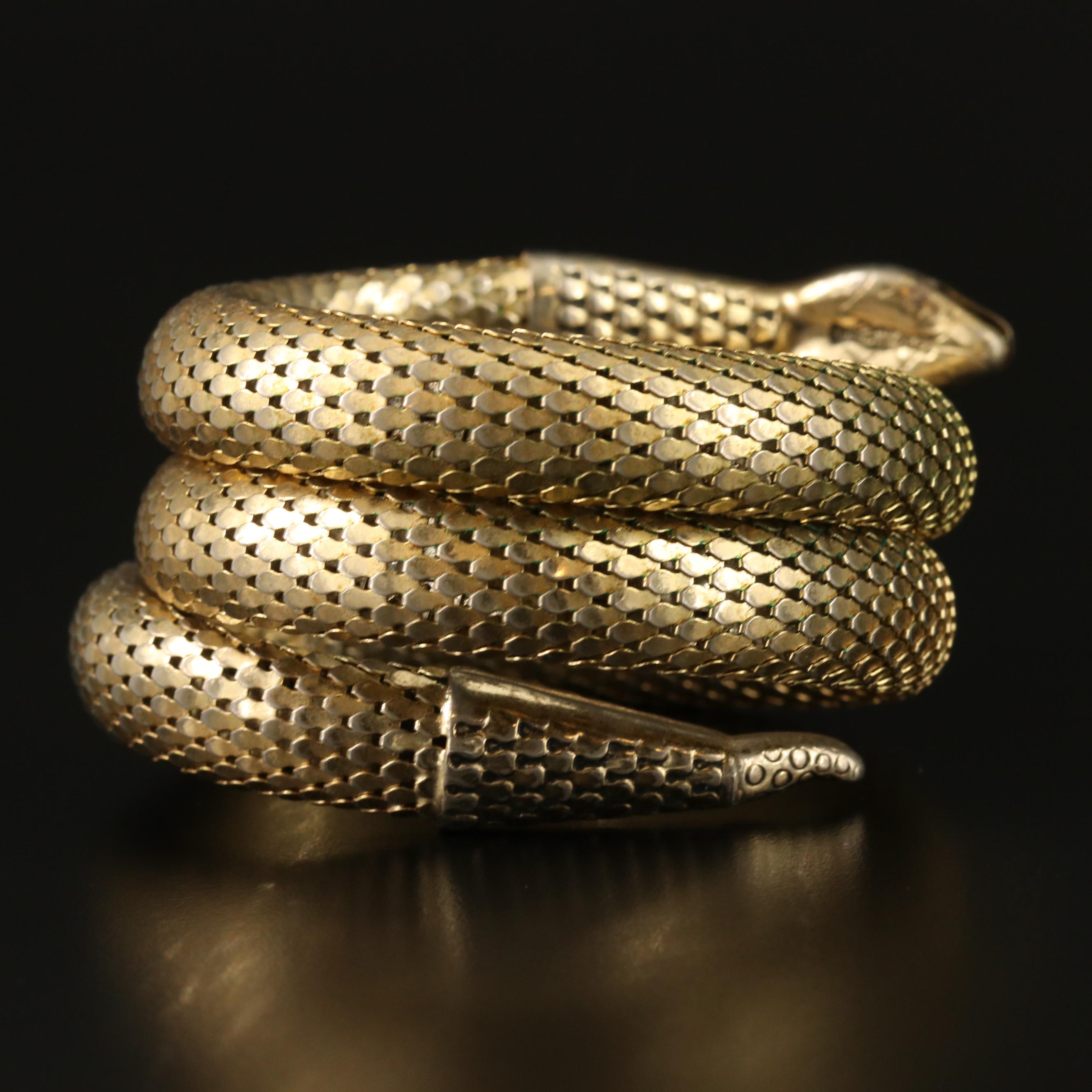 Vintage Whiting and Davis Snake Wrap Bracelet