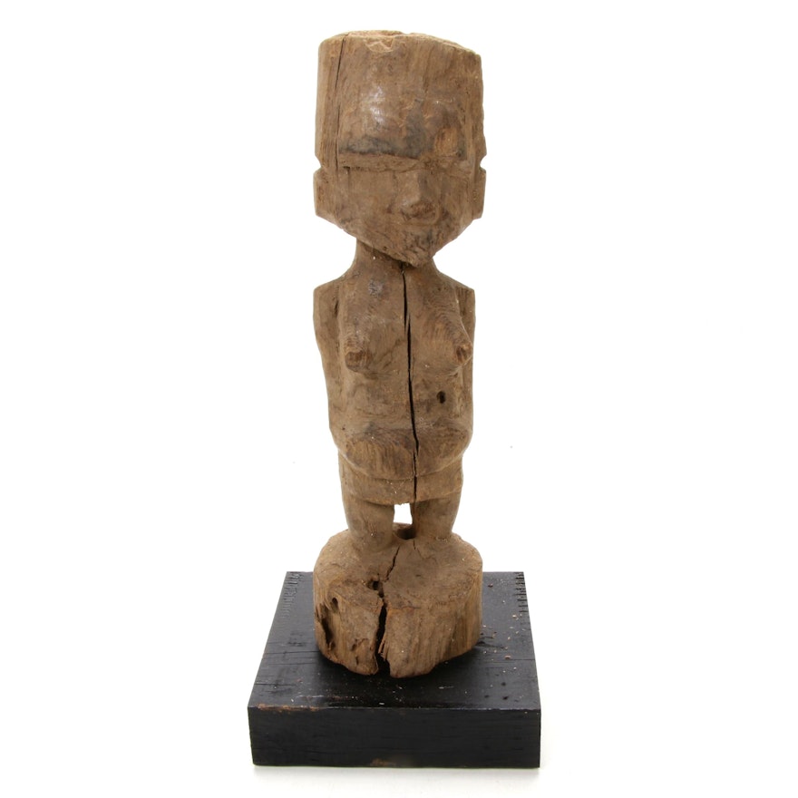 African Hand-Carved Wood Maternity Figure