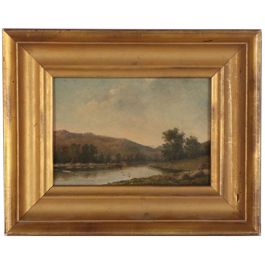 Samuel S. Miles Landscape Oil Painting, Late 19th Century