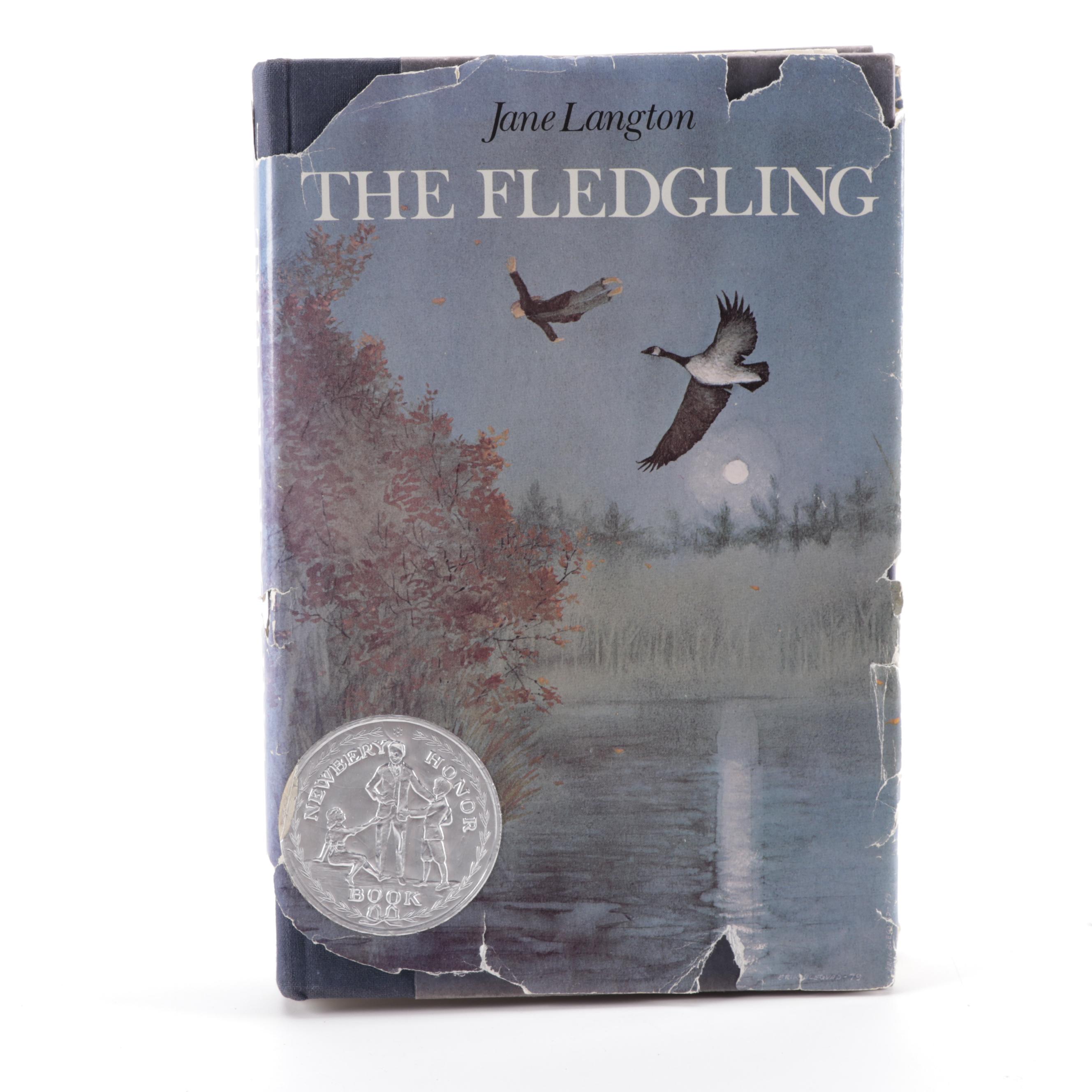 Signed with Drawing "The Fledgling" and "The Time Bike" by Jane Langton