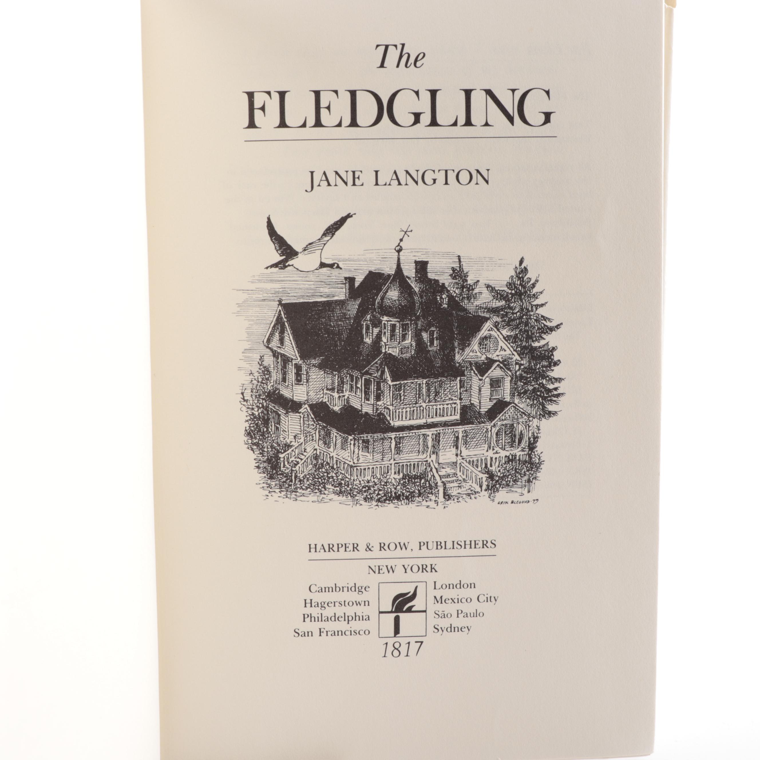 Signed with Drawing "The Fledgling" and "The Time Bike" by Jane Langton