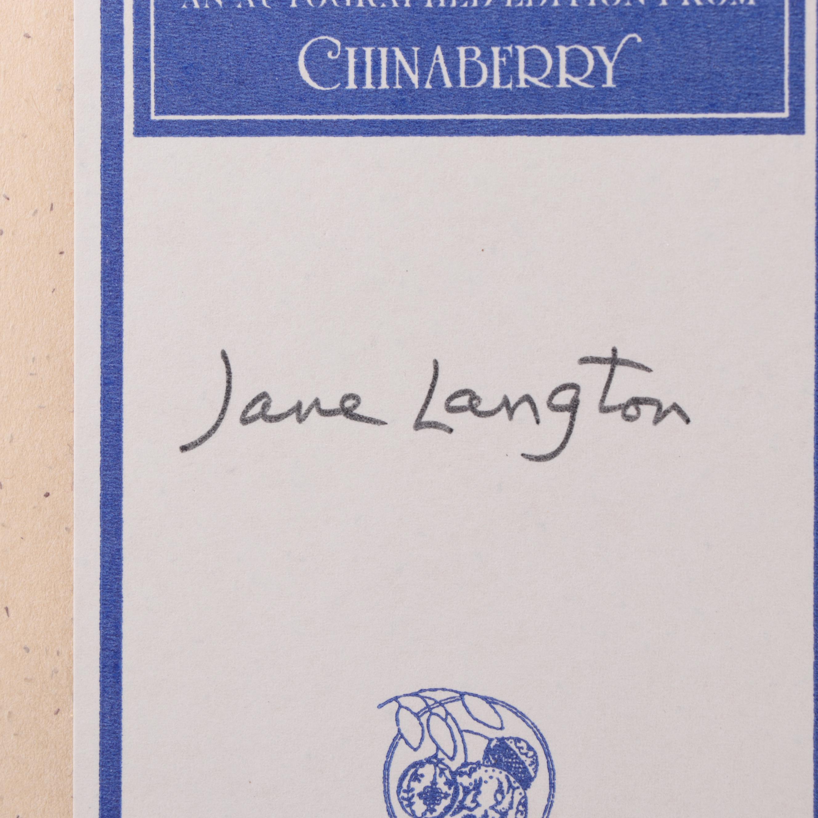 Signed with Drawing "The Fledgling" and "The Time Bike" by Jane Langton