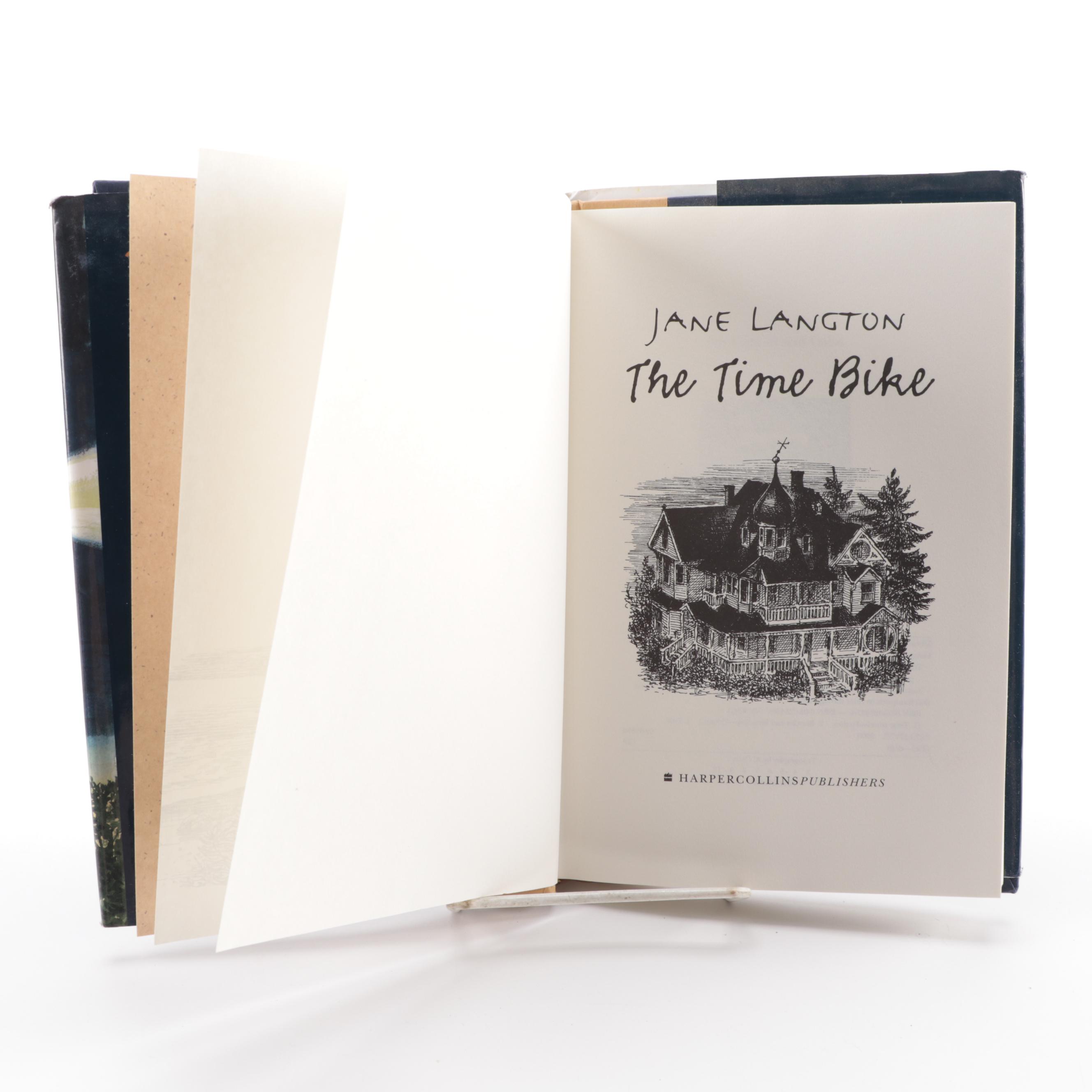 Signed with Drawing "The Fledgling" and "The Time Bike" by Jane Langton