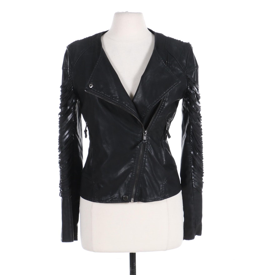 Blank NYC "Kiss and Tell" Leather Biker-Style Jacket, Contemporary