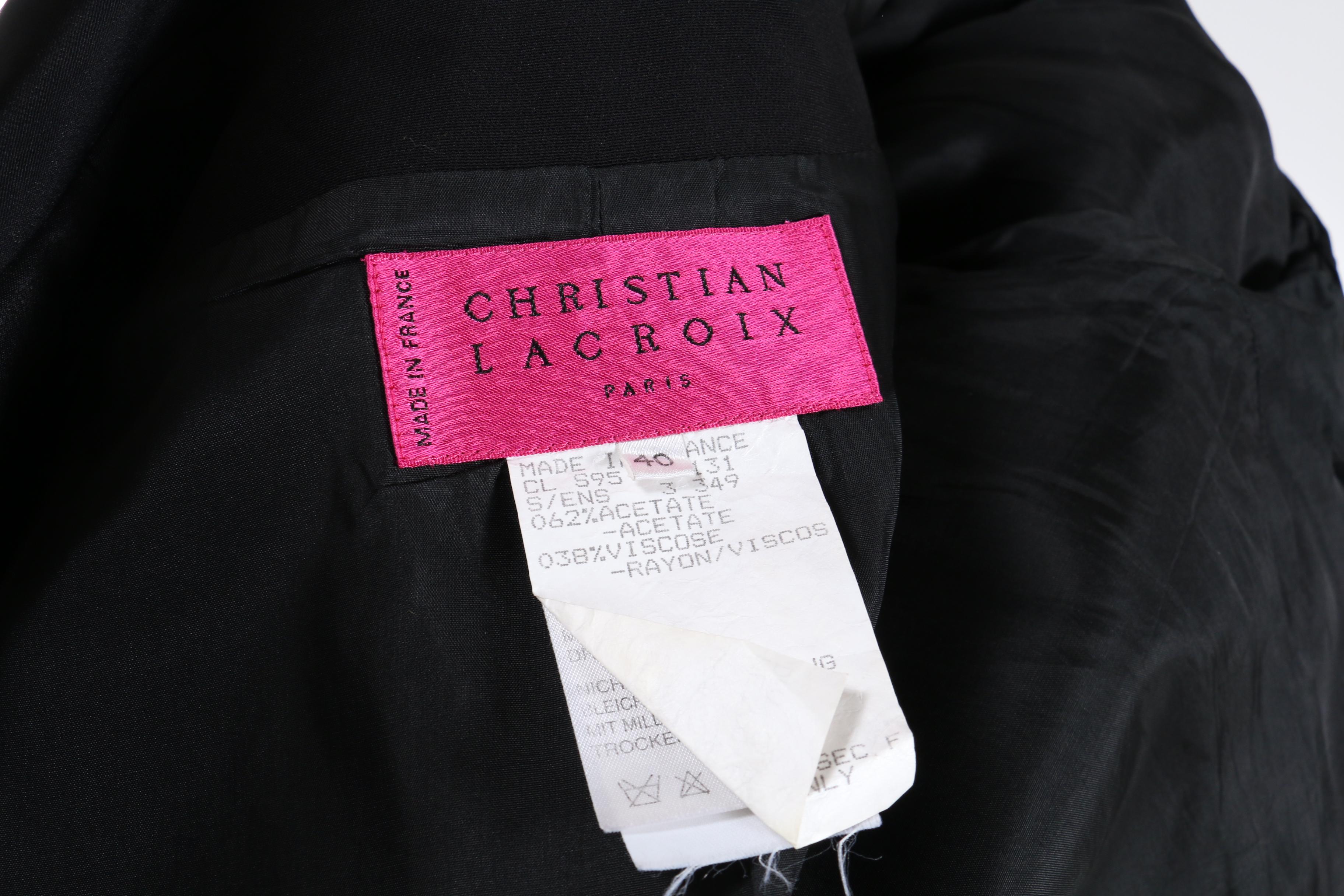 Christian Lacroix of Paris Jacket with Faux Antique Coin Button, 1980s Vintage