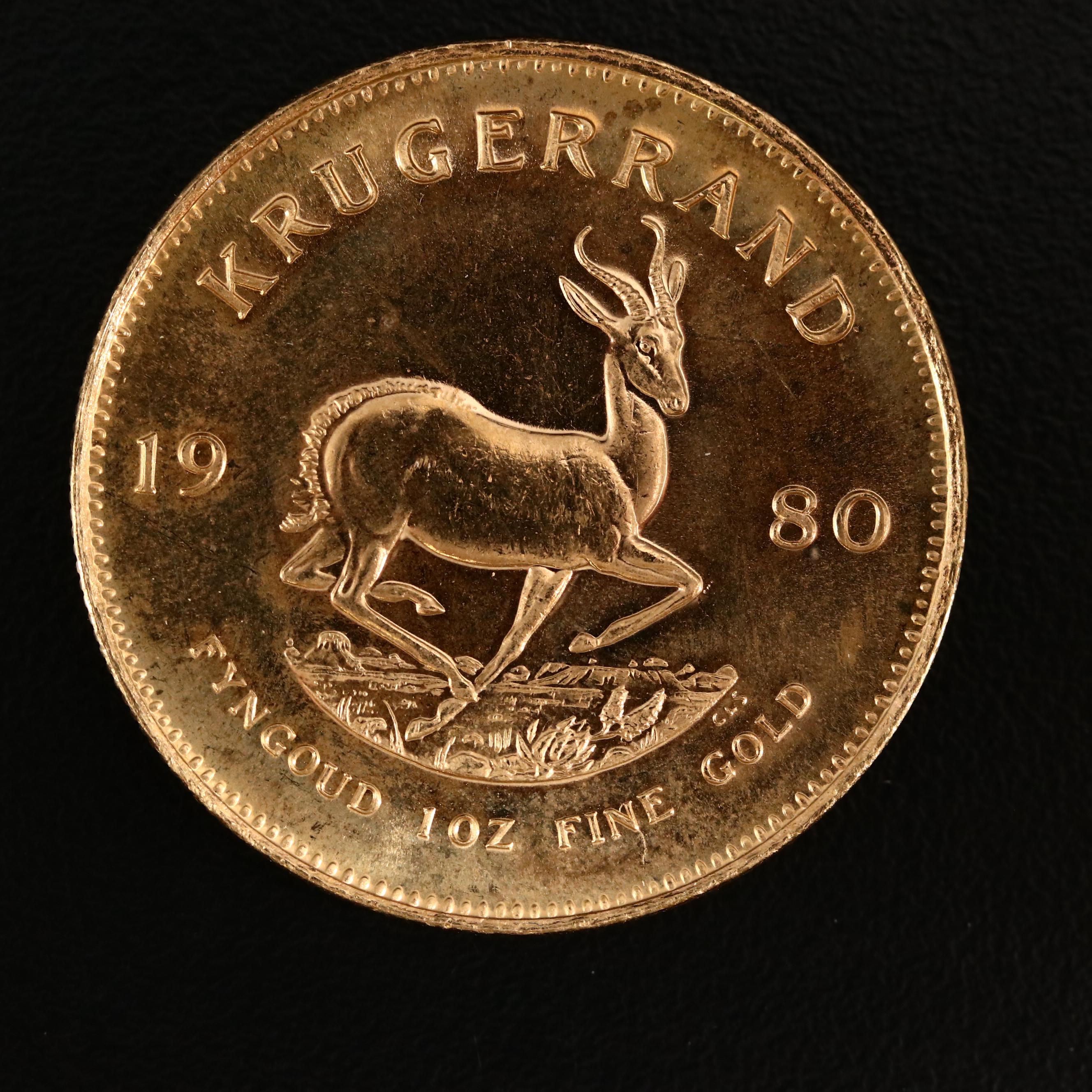 1980 South Africa Krugerrand 1oz Gold Bullion Coin