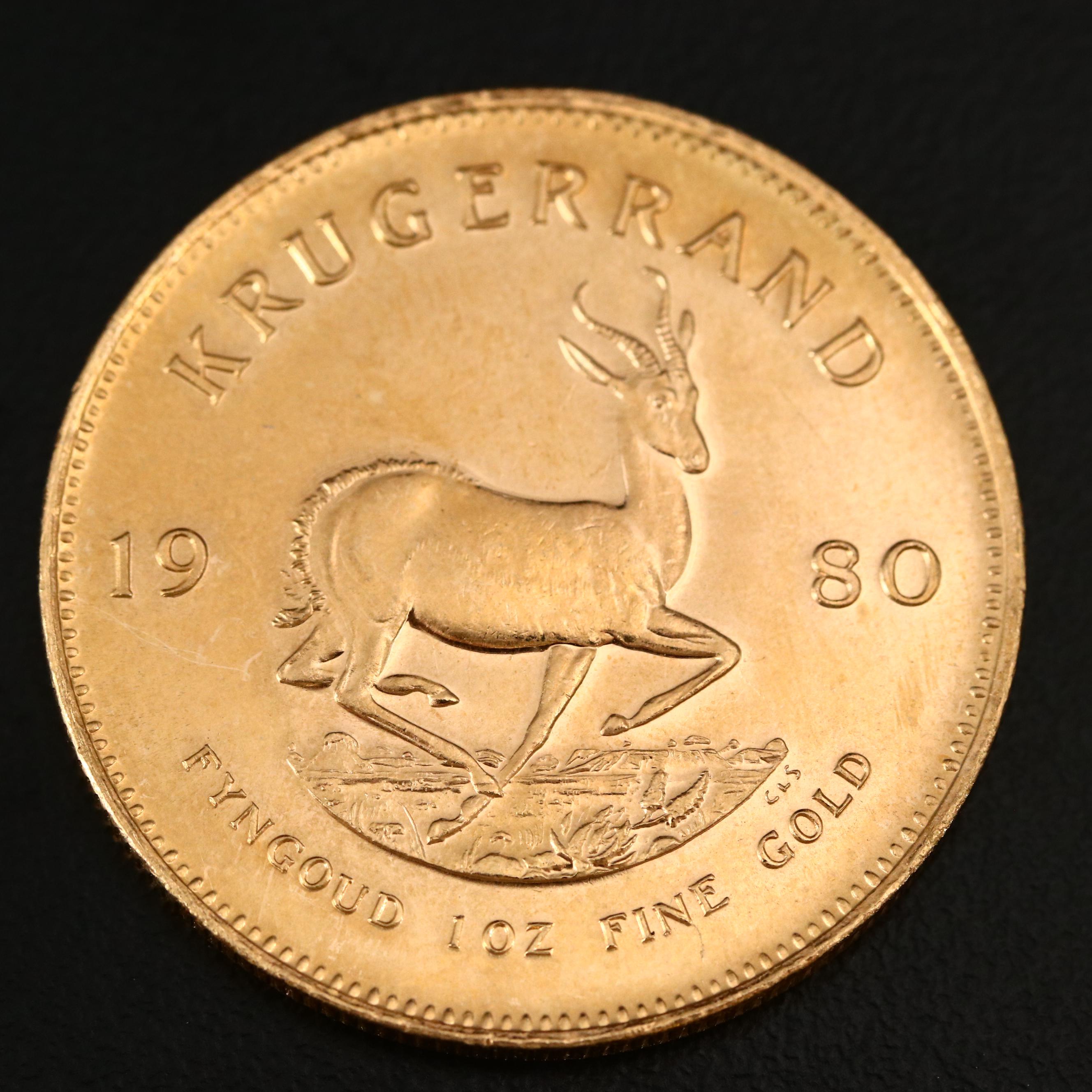 1980 South Africa Krugerrand 1oz Gold Bullion Coin