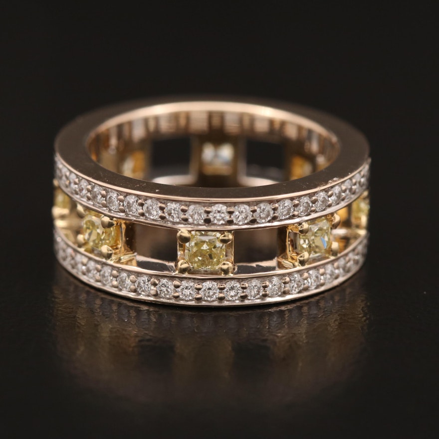 18K Pipe Cut 2.09 CTW Diamond Eternity Band