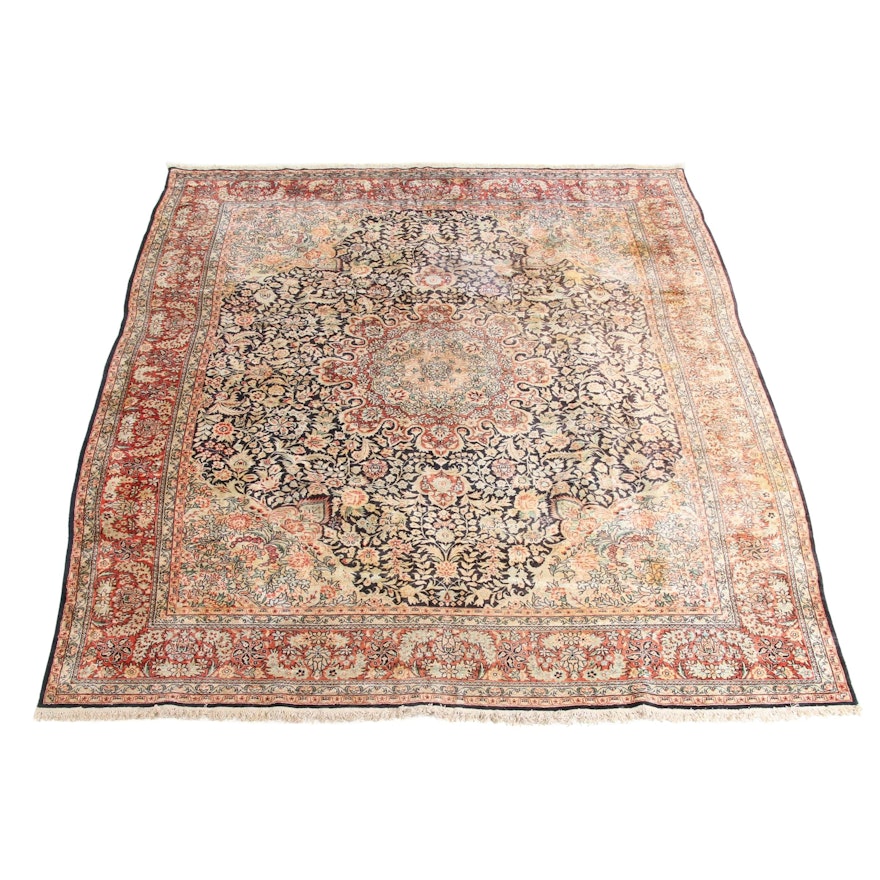 7'9 x 10' Hand-Knotted Sino Persian Tabriz Silk Rug, 2000s