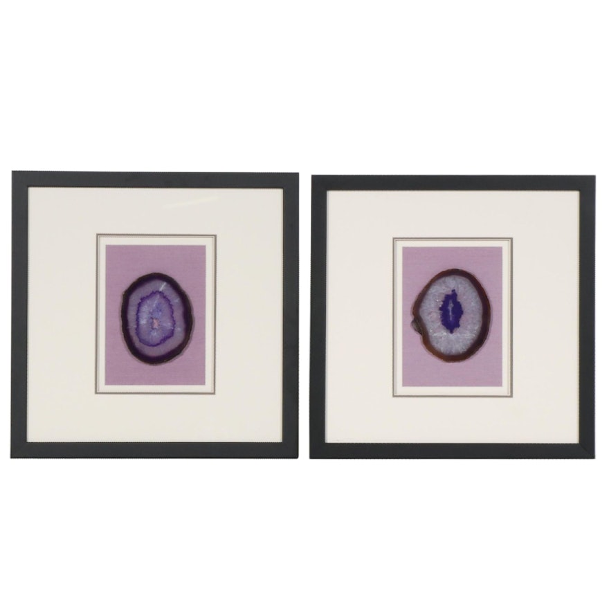 Purple Geode Cross-Section Framed Wall Hangings