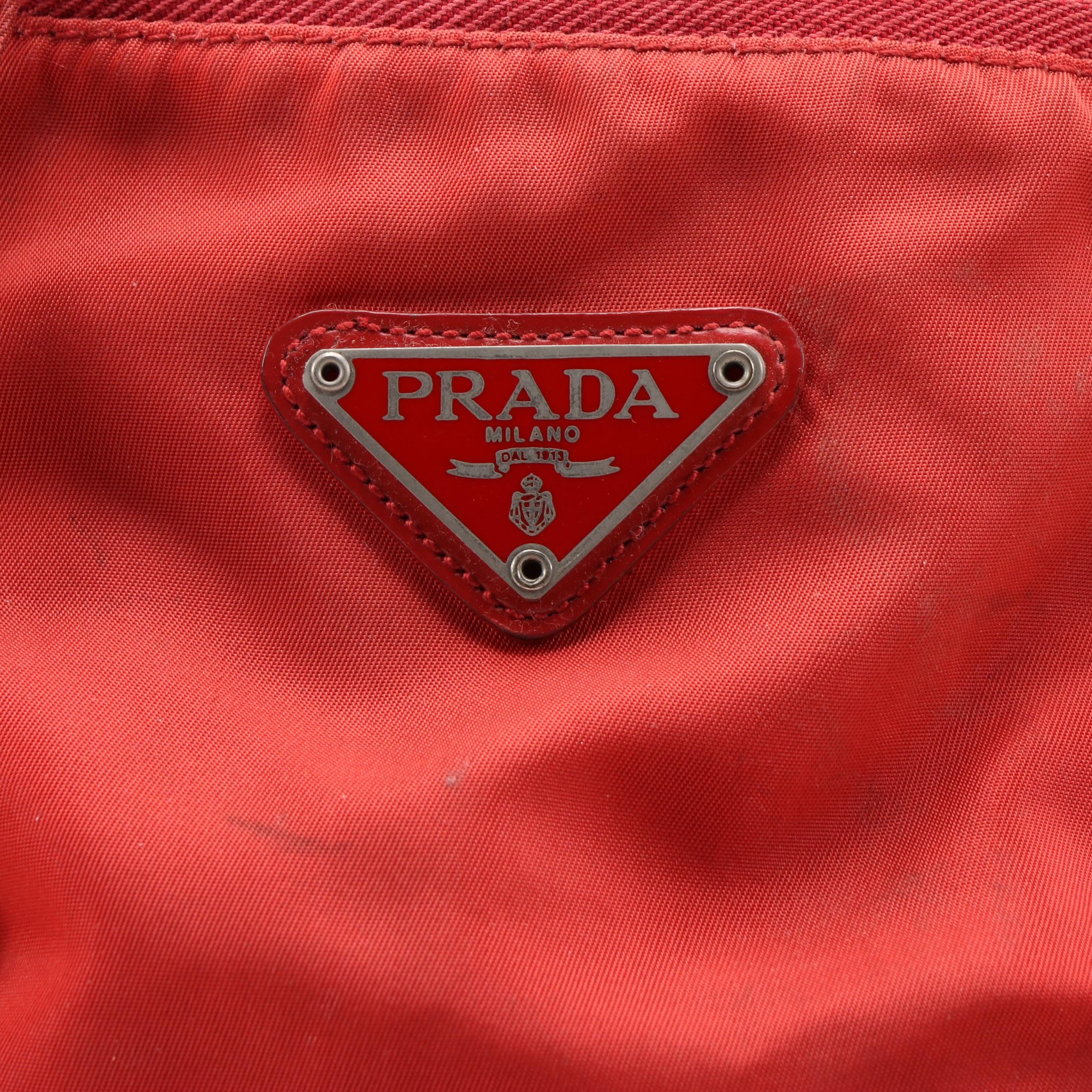 Prada Red Tessuto Nylon Backpack Purse