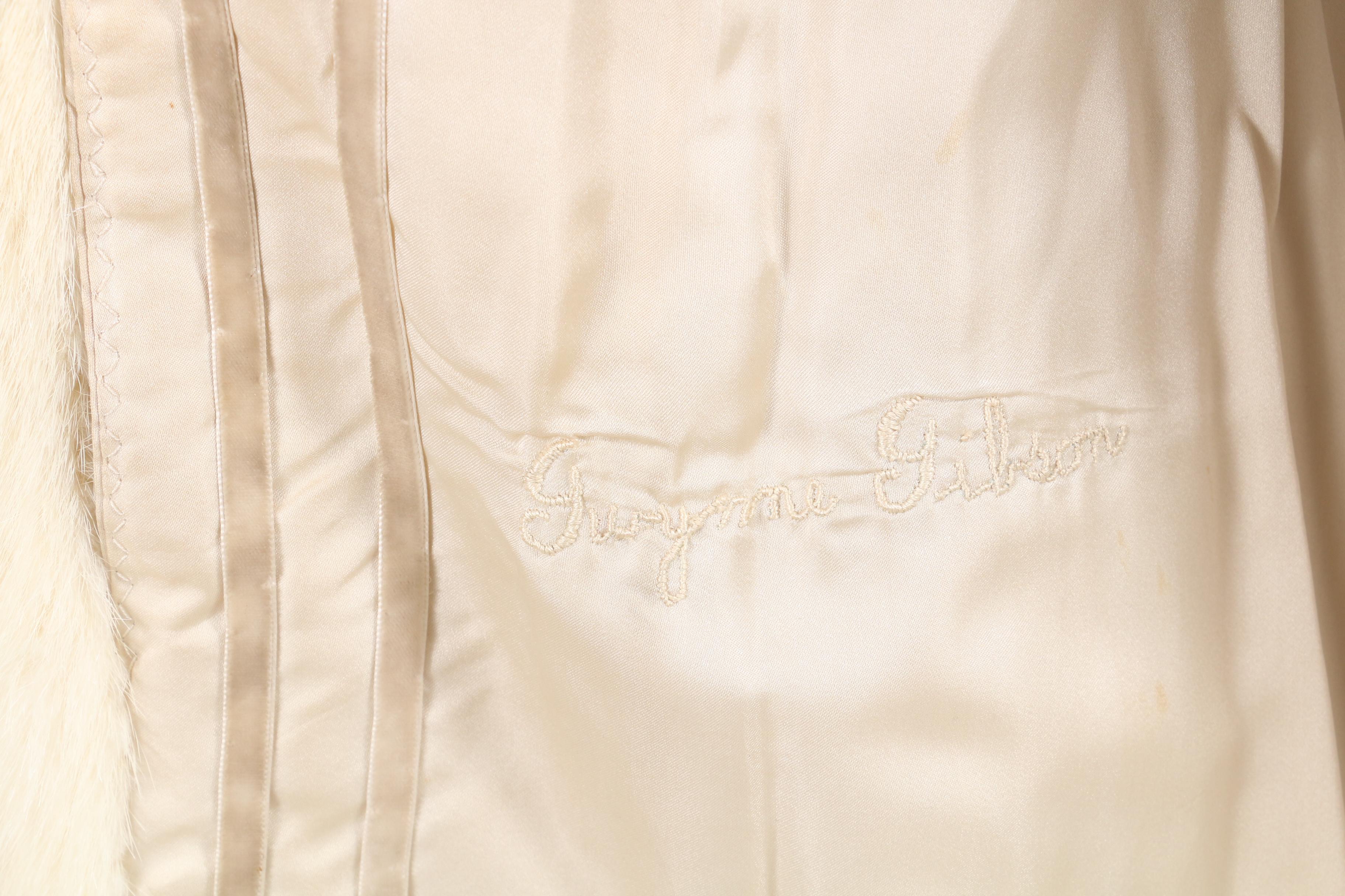 Donald Brooks Platinum Mink Fur Swing Coat with Wide Notched Collar