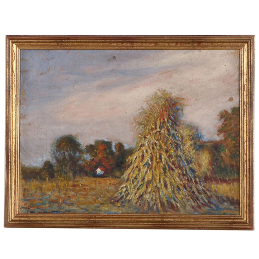 Impressionist Landscape Oil Painting, Early 20th Century