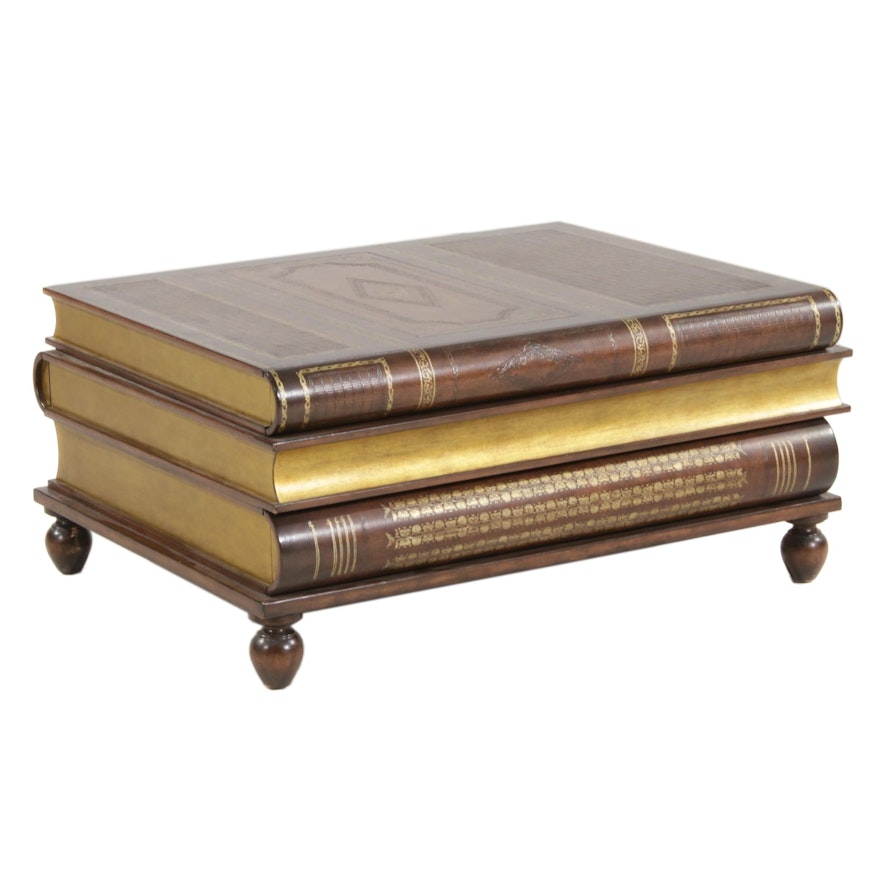 Maitland-Smith Stacked Book Storage Coffee Table with Drawers