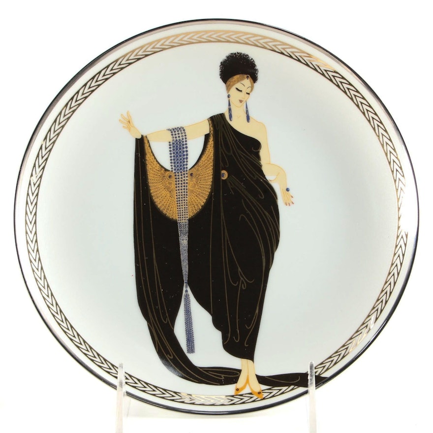 House of Erte Porcelain "Glamour" Limited Edition  Collector's Plate