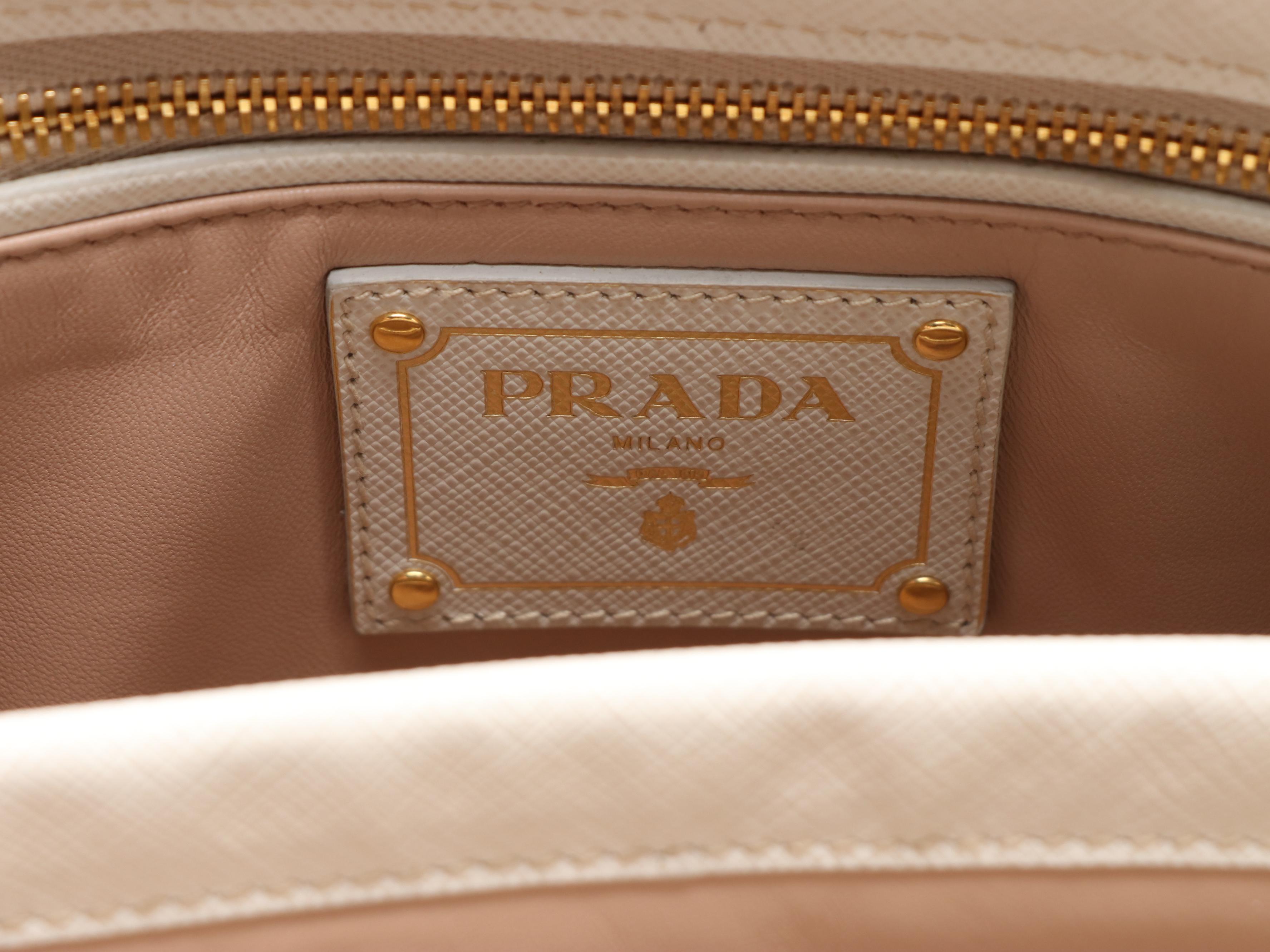 Prada White Saffiano Lux Borsa Cerniera Bag