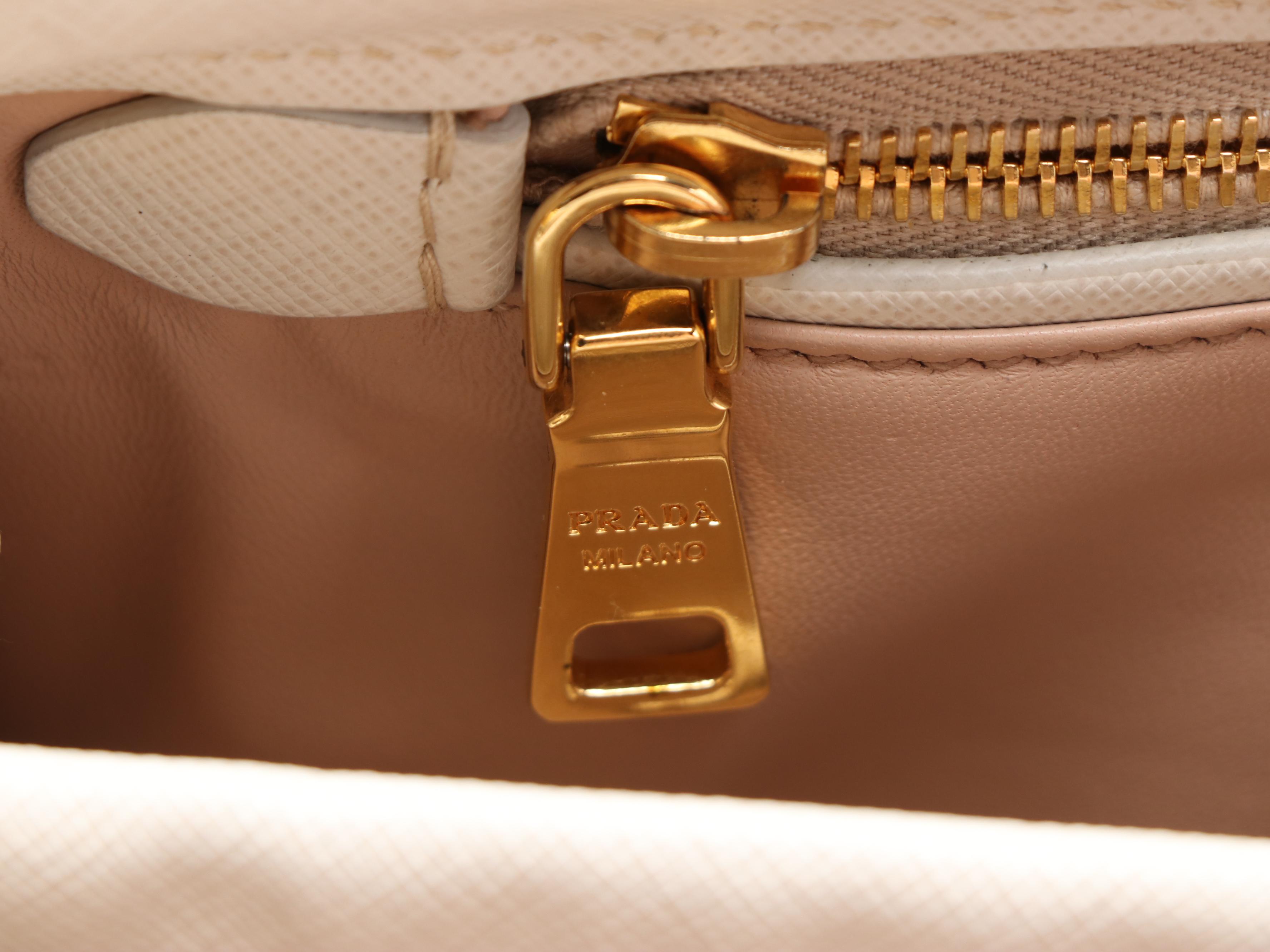 Prada White Saffiano Lux Borsa Cerniera Bag