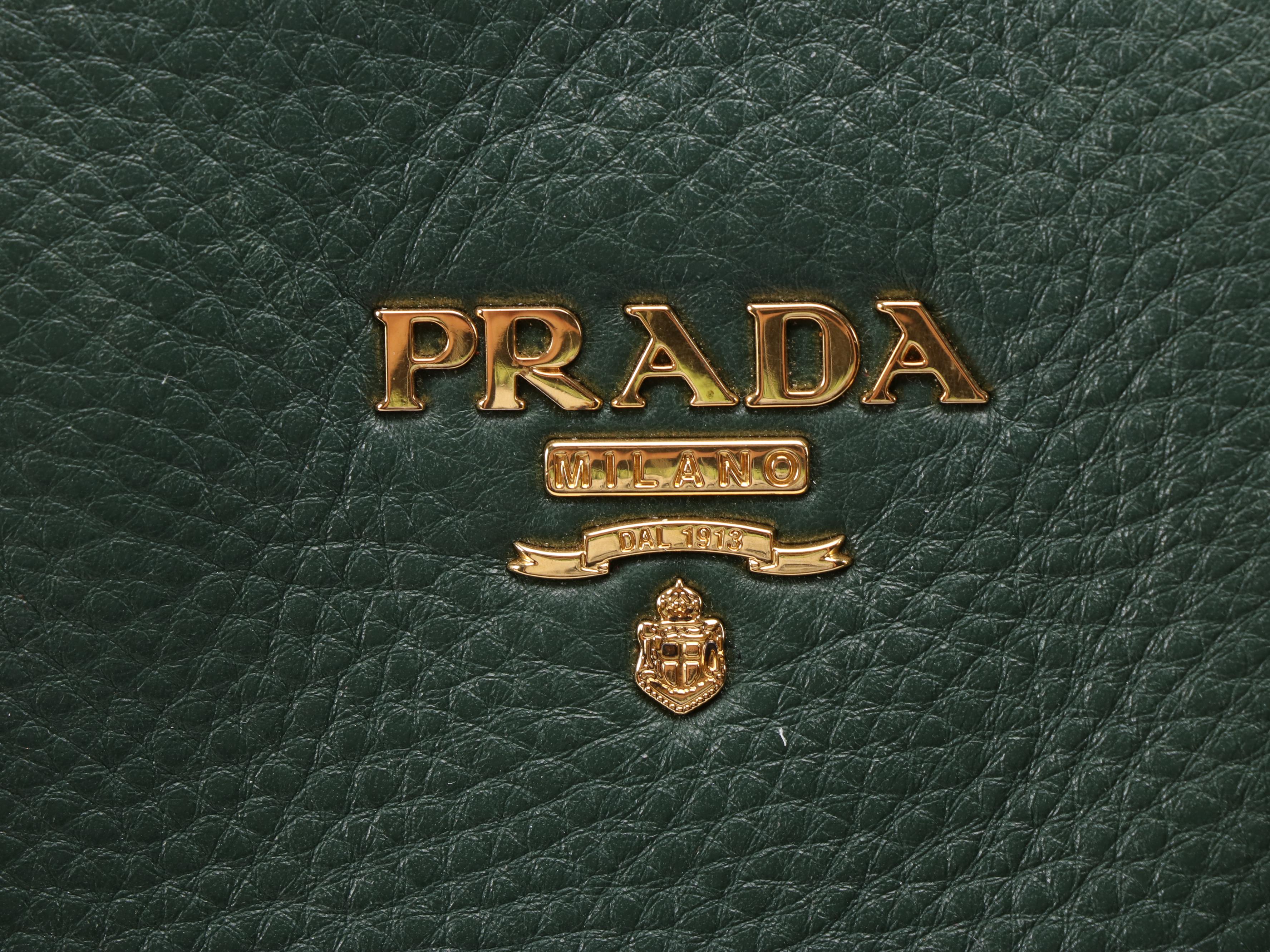 Prada Two-Way Satchel in Forest Green Vitello Daino Leather