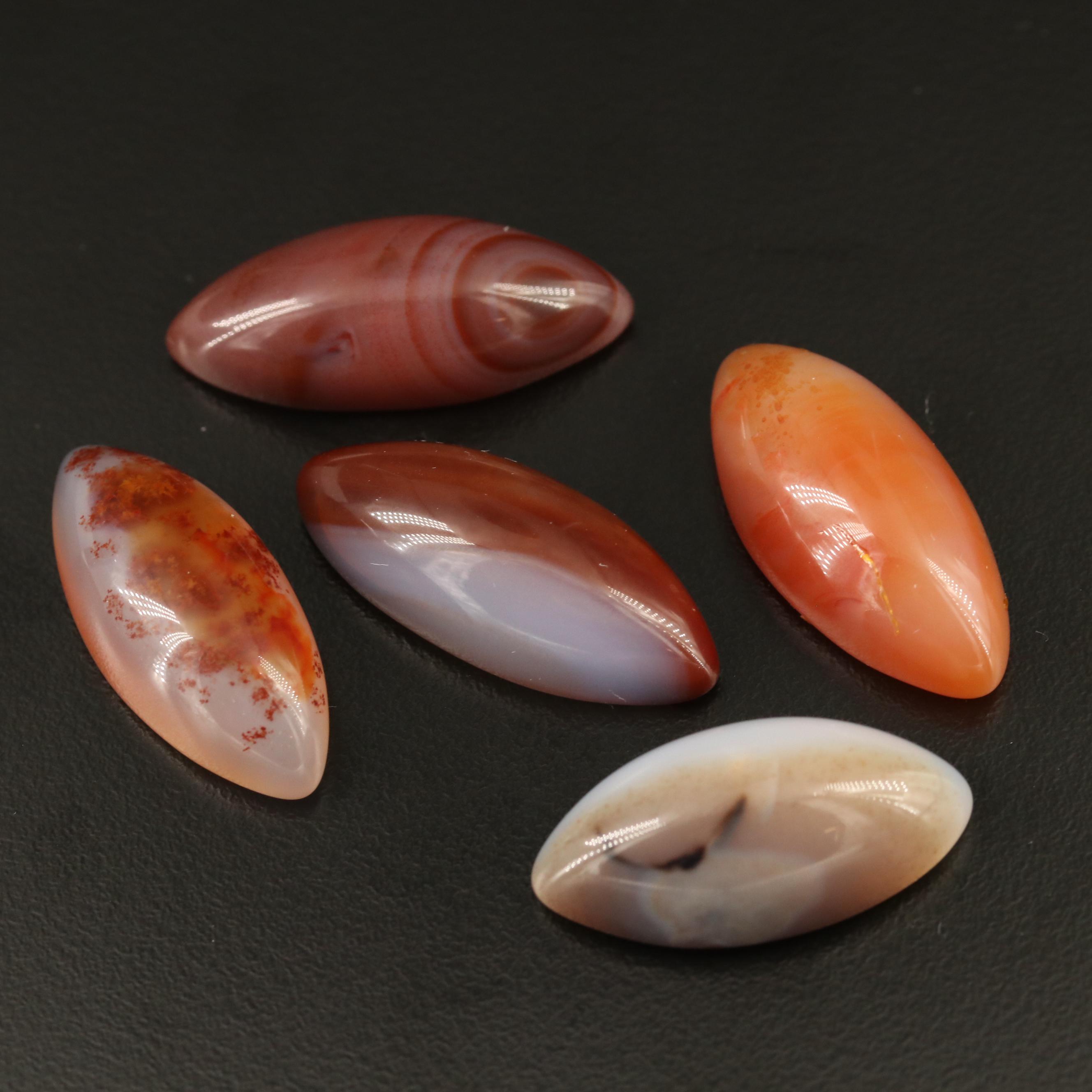 Loose Marquise Agate Cabochons