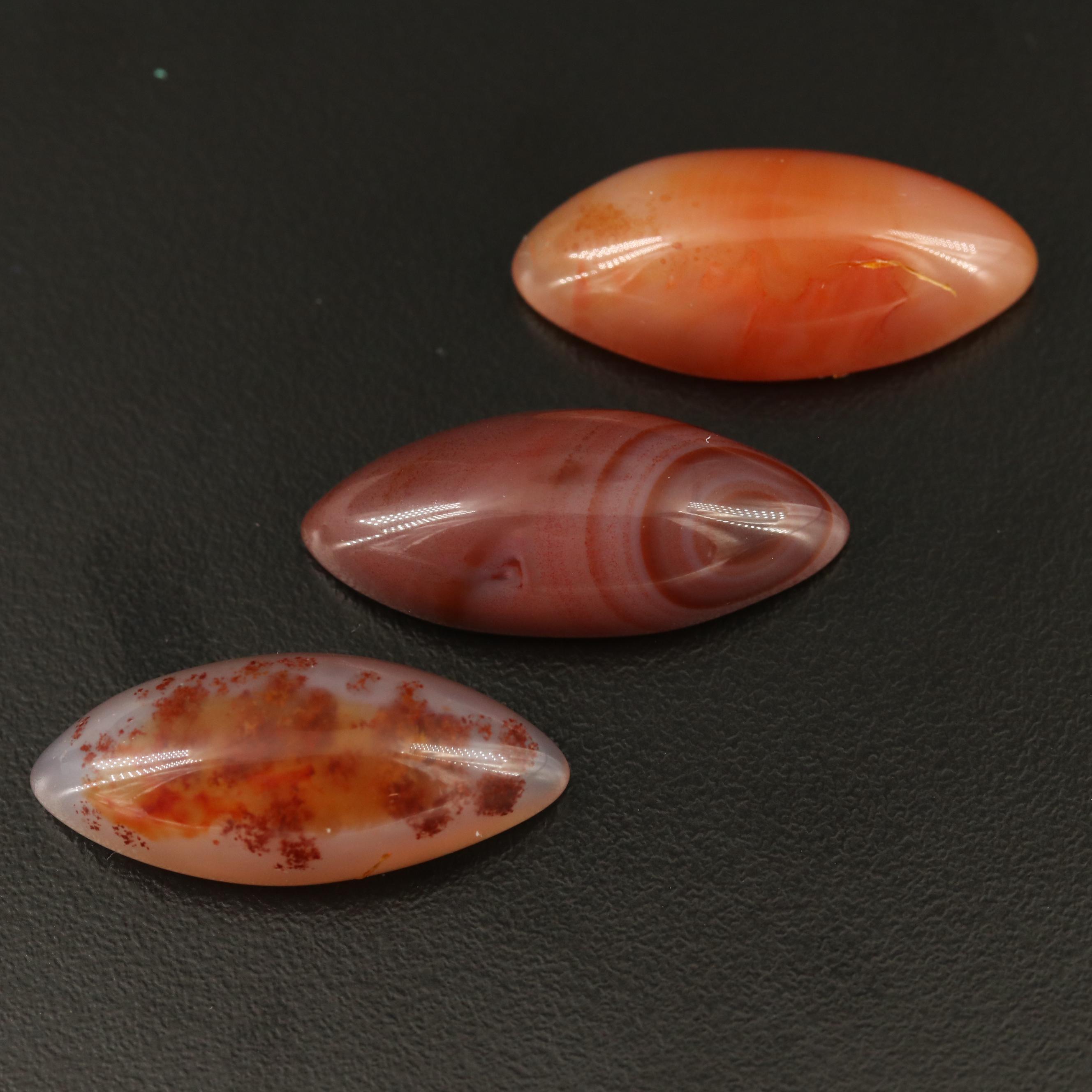 Loose Marquise Agate Cabochons