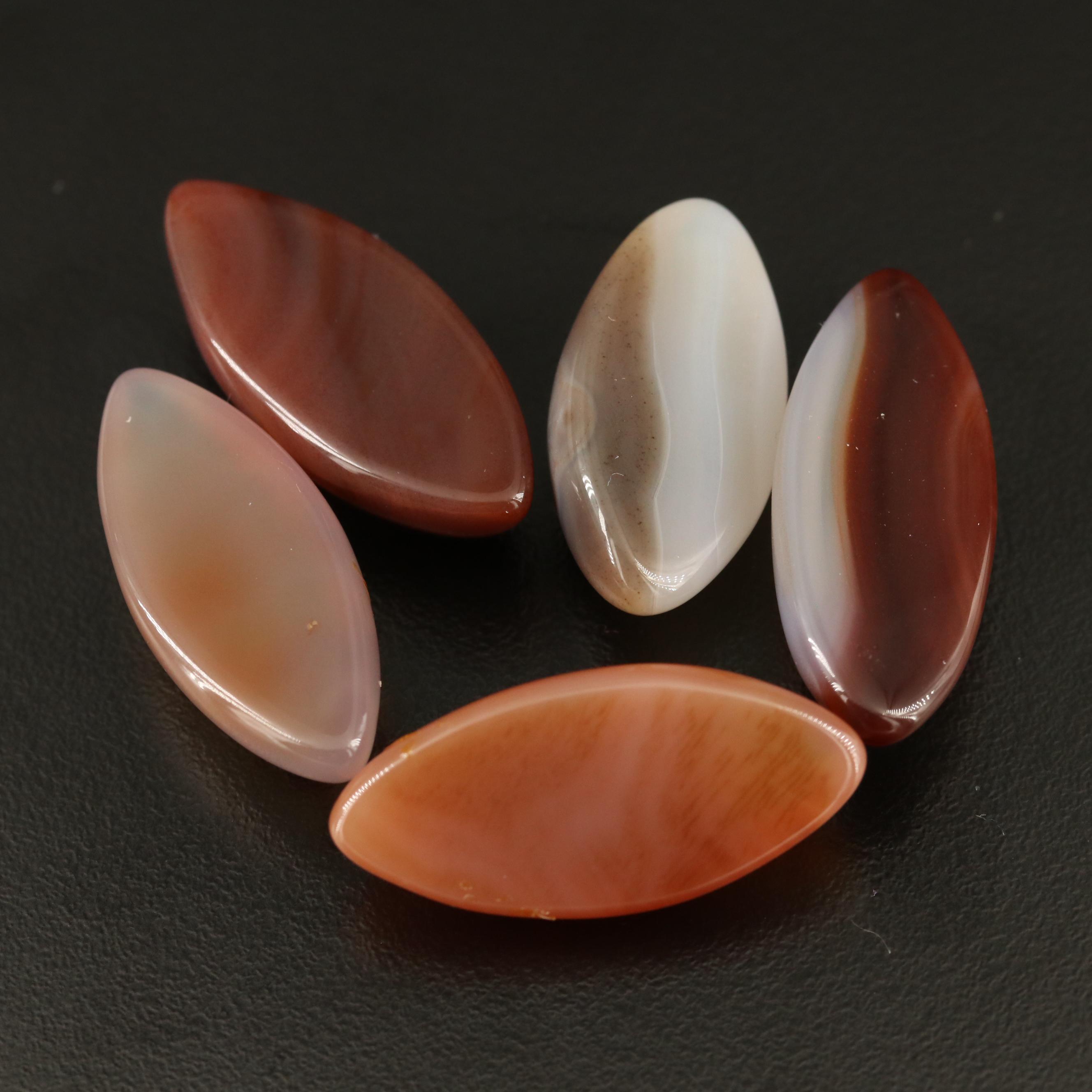Loose Marquise Agate Cabochons