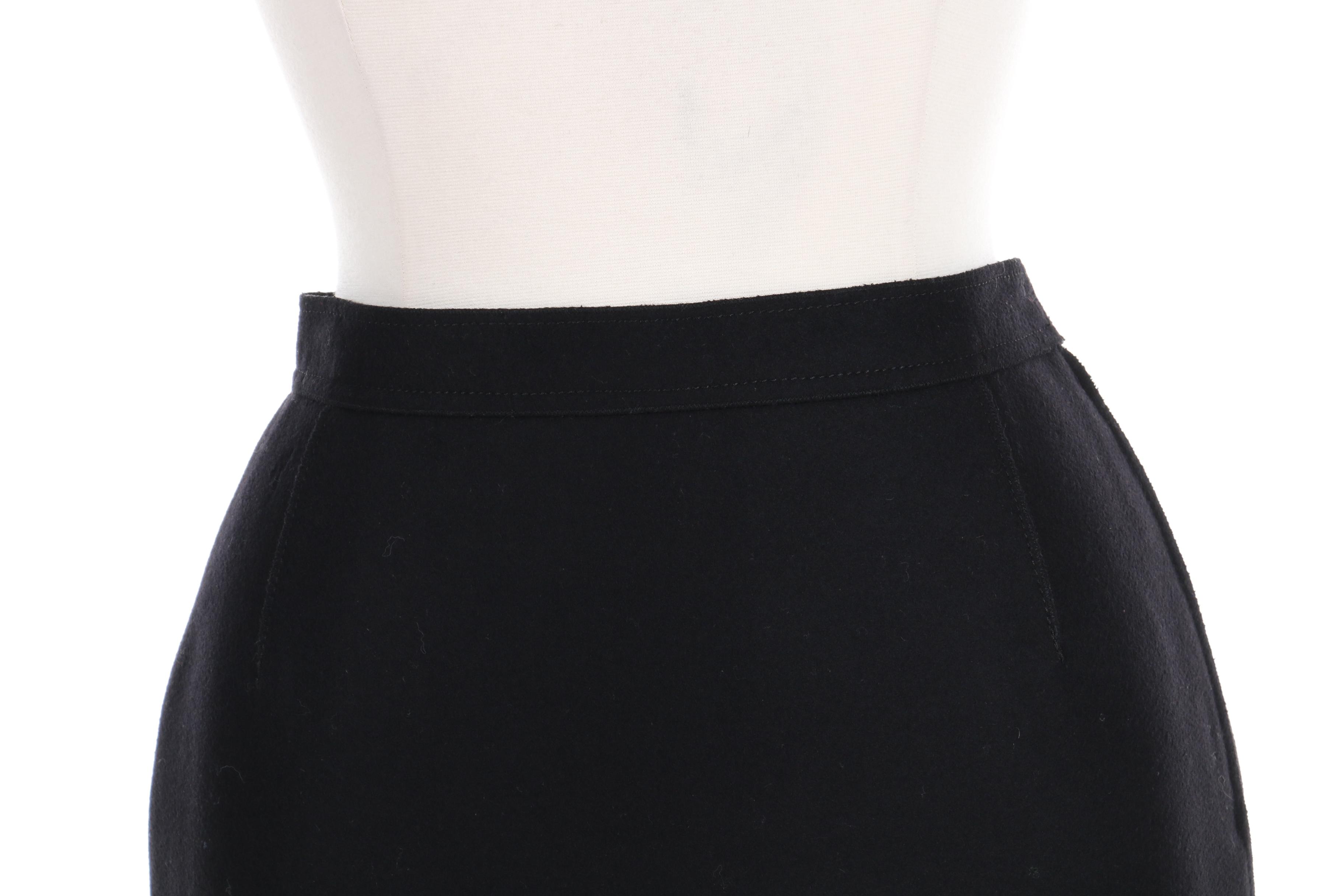 Prada Pencil Skirt in Black Wool