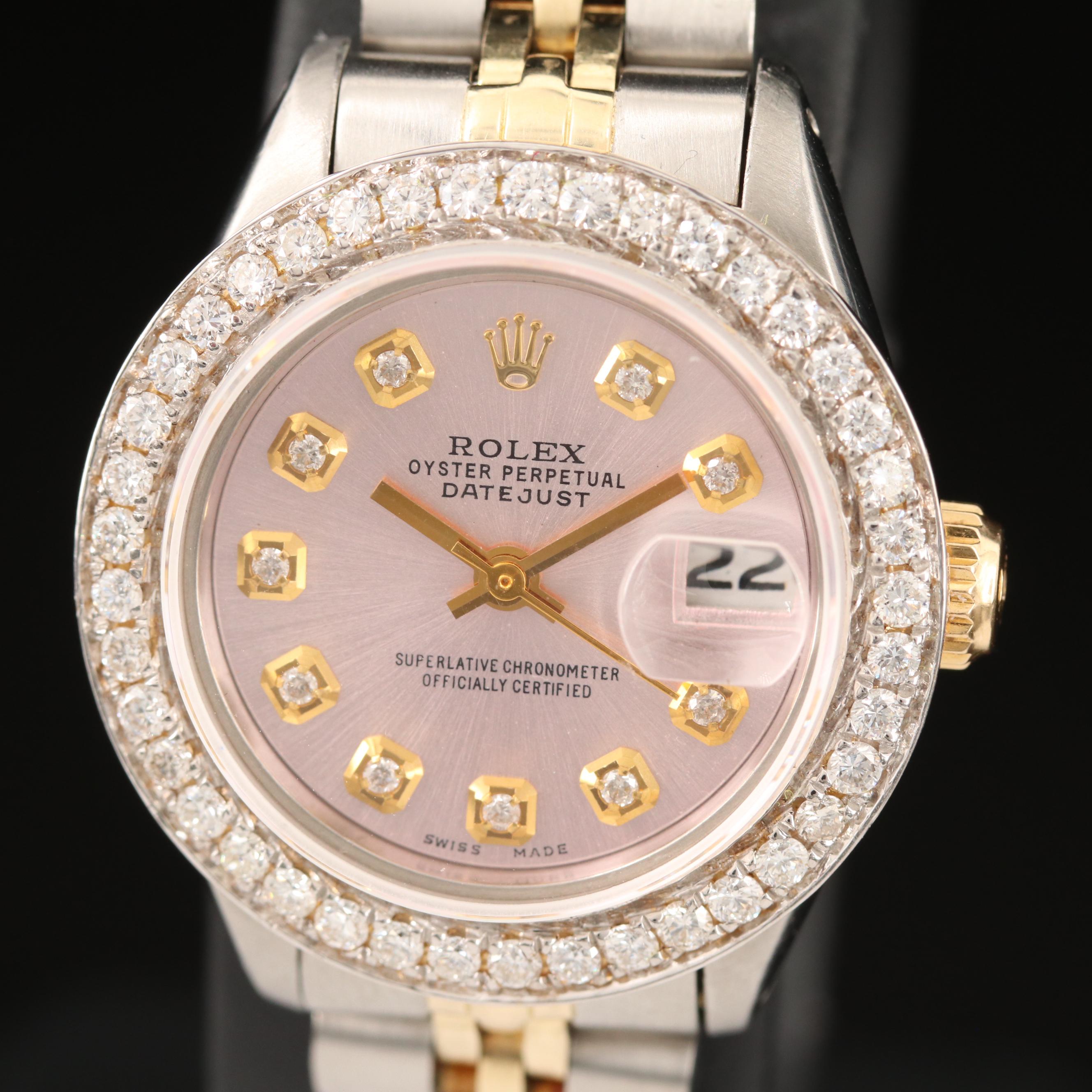 1981 Rolex 1.06 CTW Diamond Datejust 14K and Stainless Steel Watch