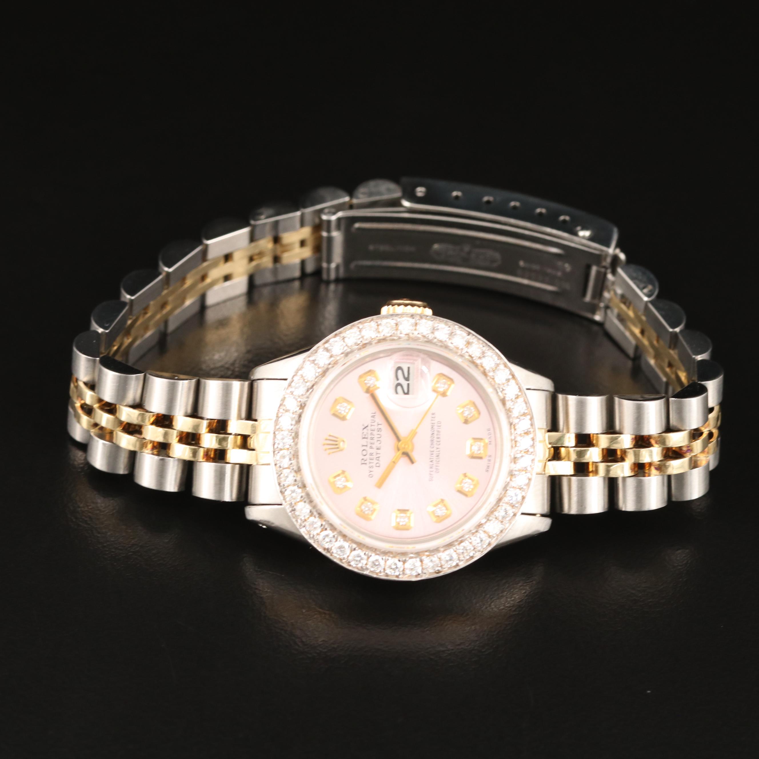 1981 Rolex 1.06 CTW Diamond Datejust 14K and Stainless Steel Watch