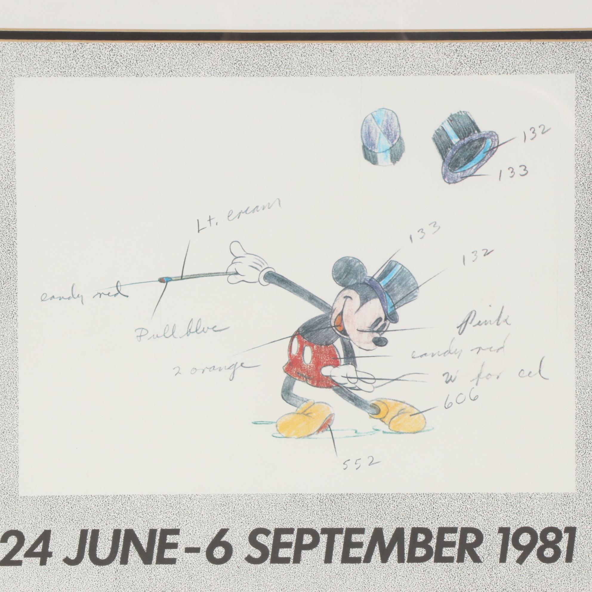 Offset Lithograph Exhibition Poster for "Disney Animations and Animators"