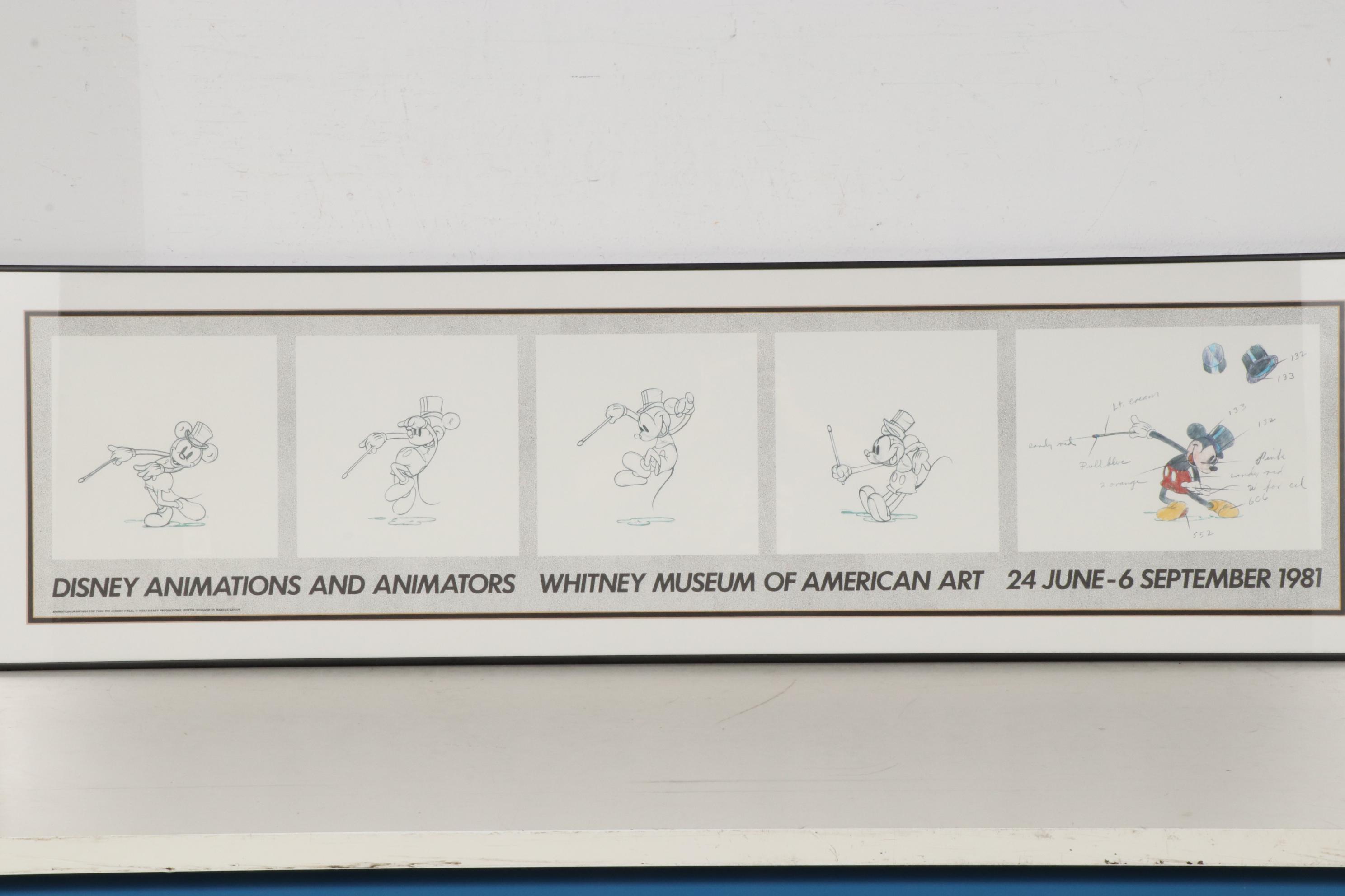 Offset Lithograph Exhibition Poster for "Disney Animations and Animators"