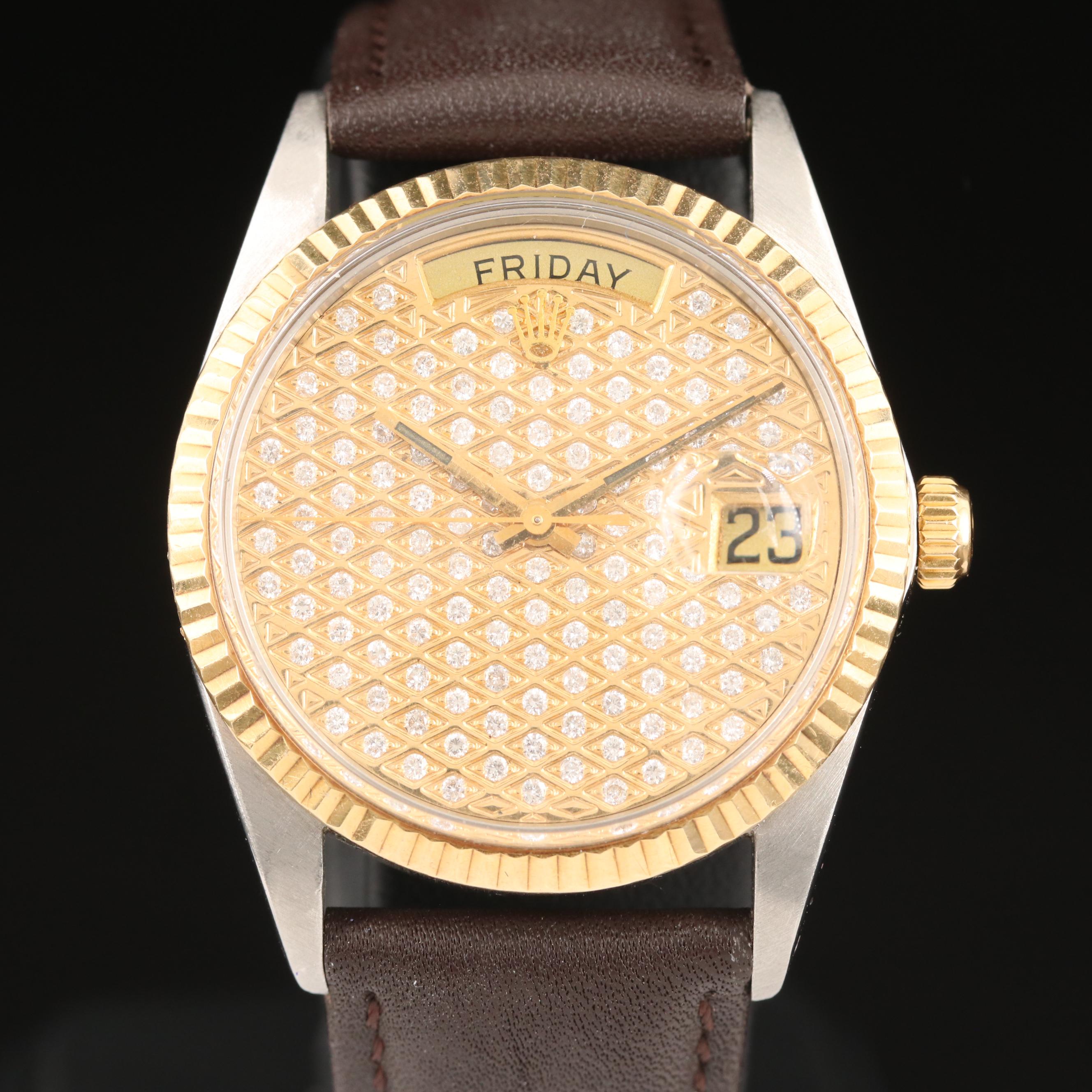 Rolex Tudor Prince 1.00 CTW Diamond Dial 14K and Stainless Steel Watch