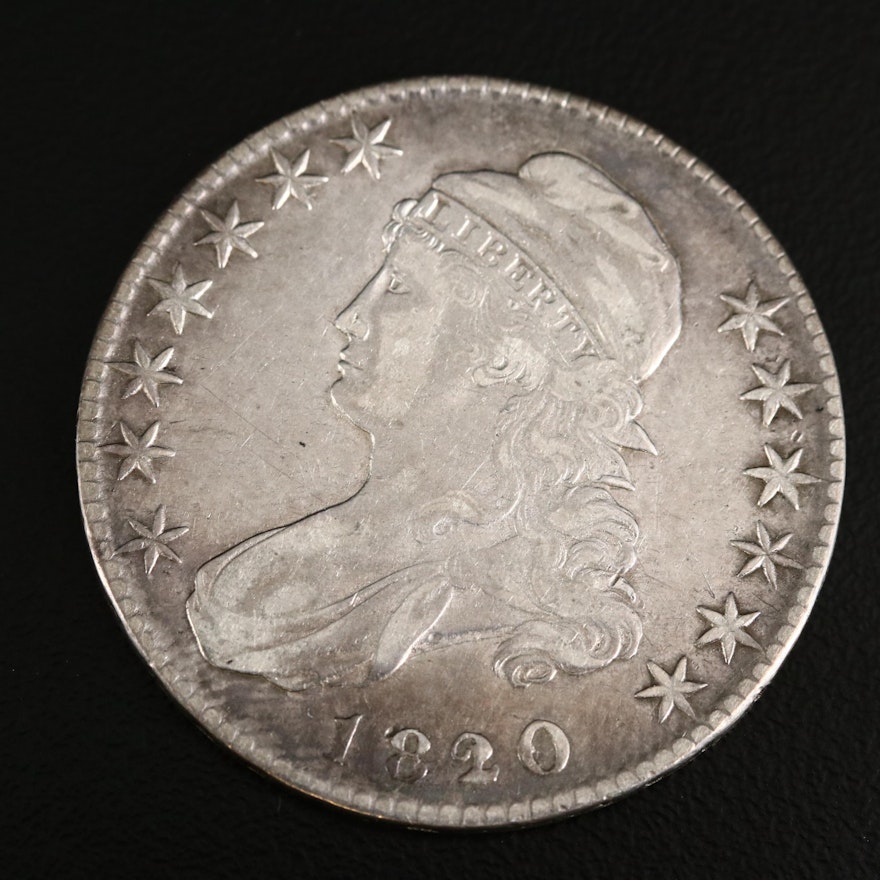 1820 over 19 Capped Bust Silver Half Dollar