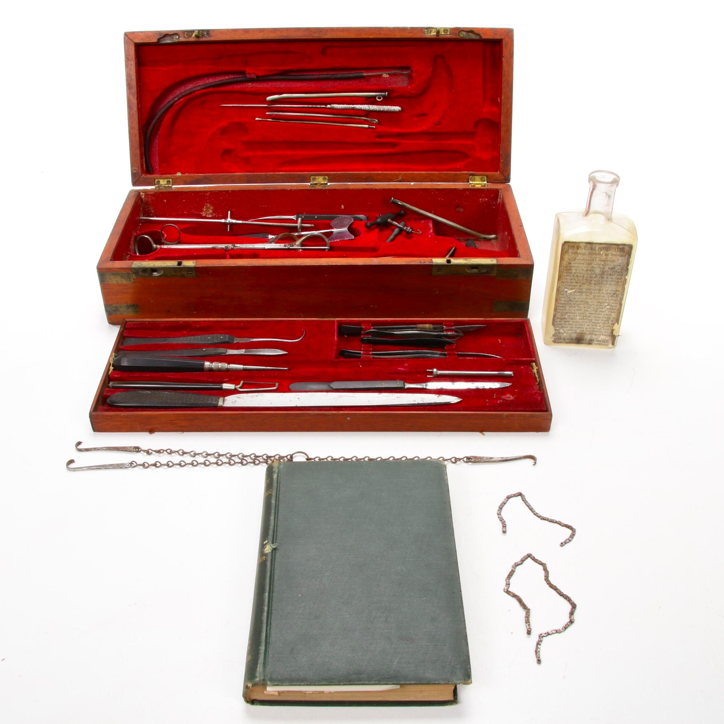 Embalming Collection with Kit, Fluid Bottle, and Book
