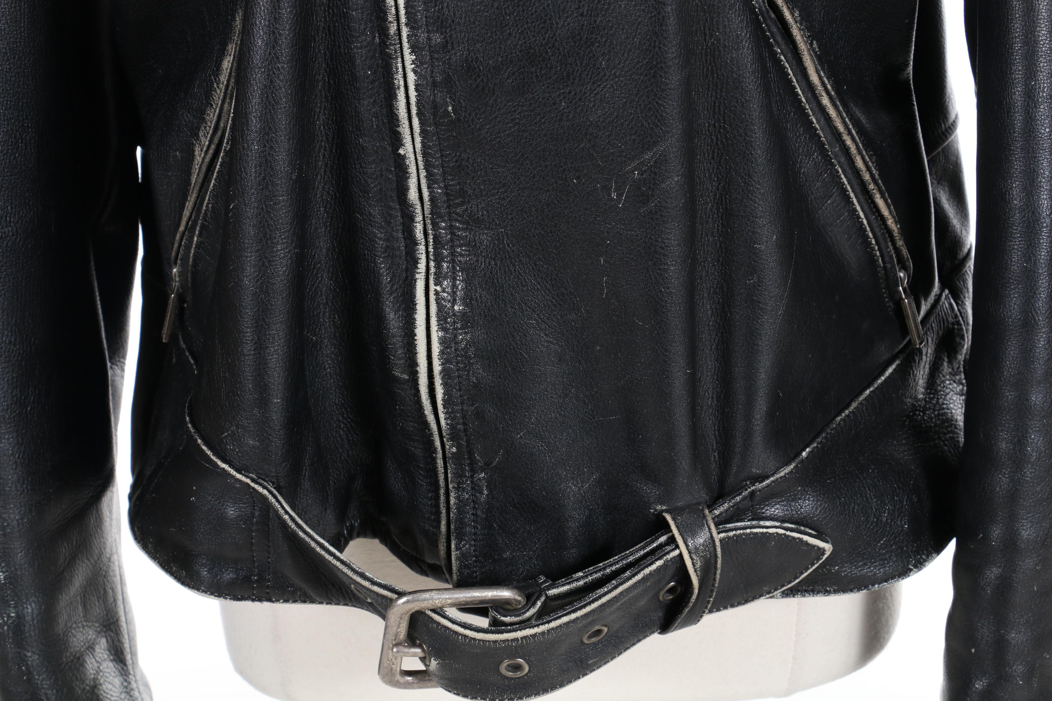 Men's Harley-Davidson Distressed Leather Motorcycle Jacket with Metal Back Logo