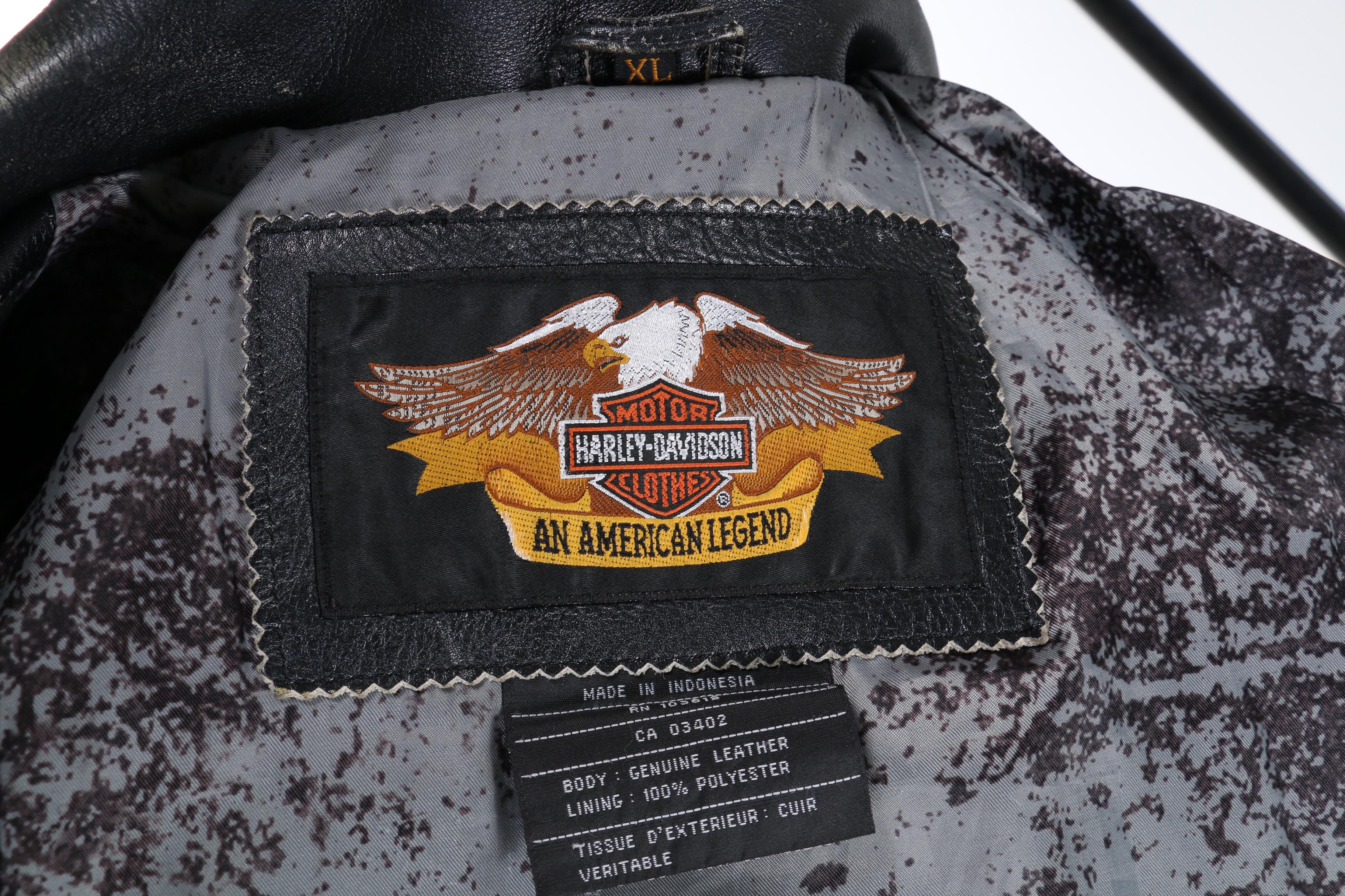 Men's Harley-Davidson Distressed Leather Motorcycle Jacket with Metal Back Logo