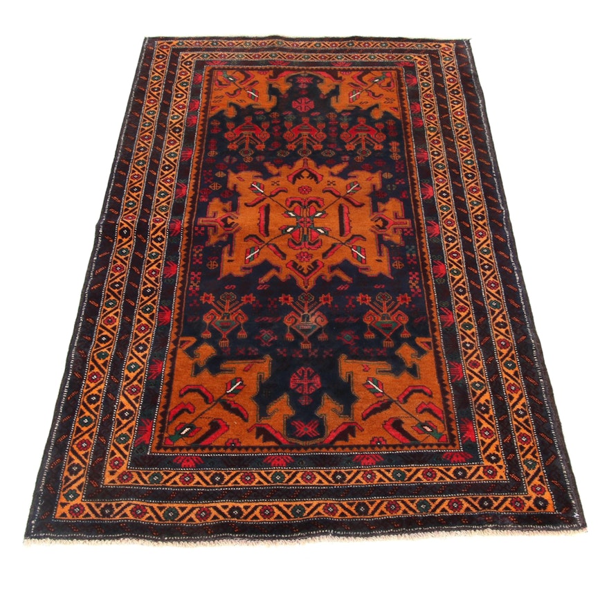 3'3 x 5'11 Hand-Knotted Persian Balouch Rug, 2000s