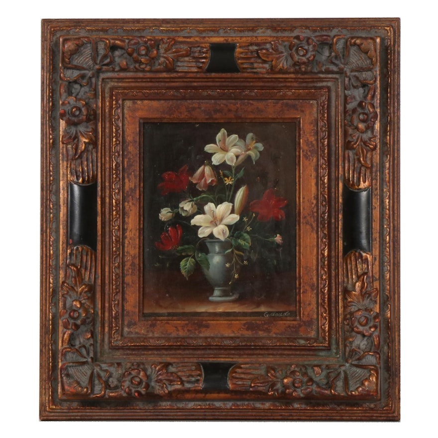 Floral Still Life Oil Painting, Mid to Late 20th Century