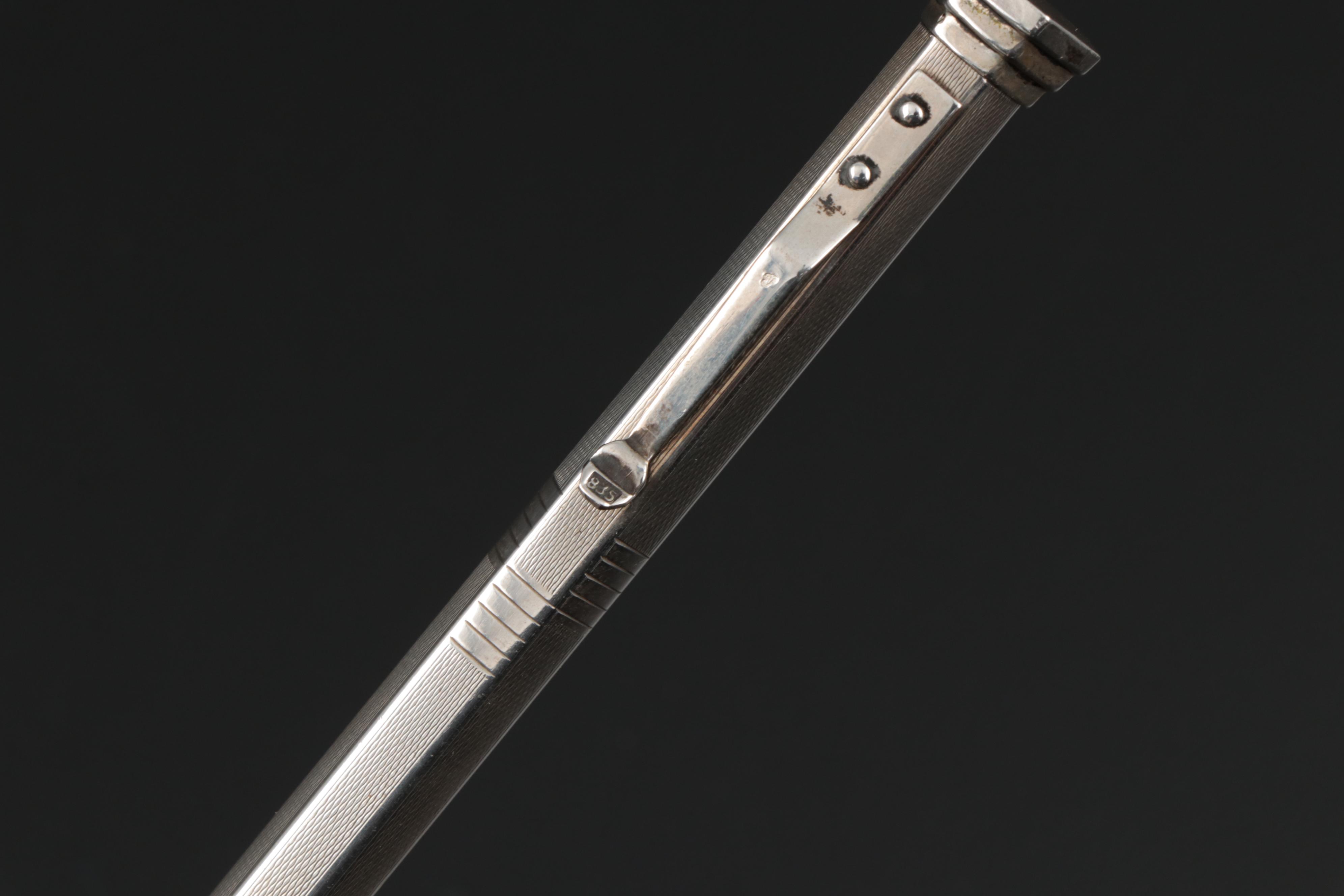 Sterling Silver Plated Mechanical Pencils with Morton's Salt Advertising Clip