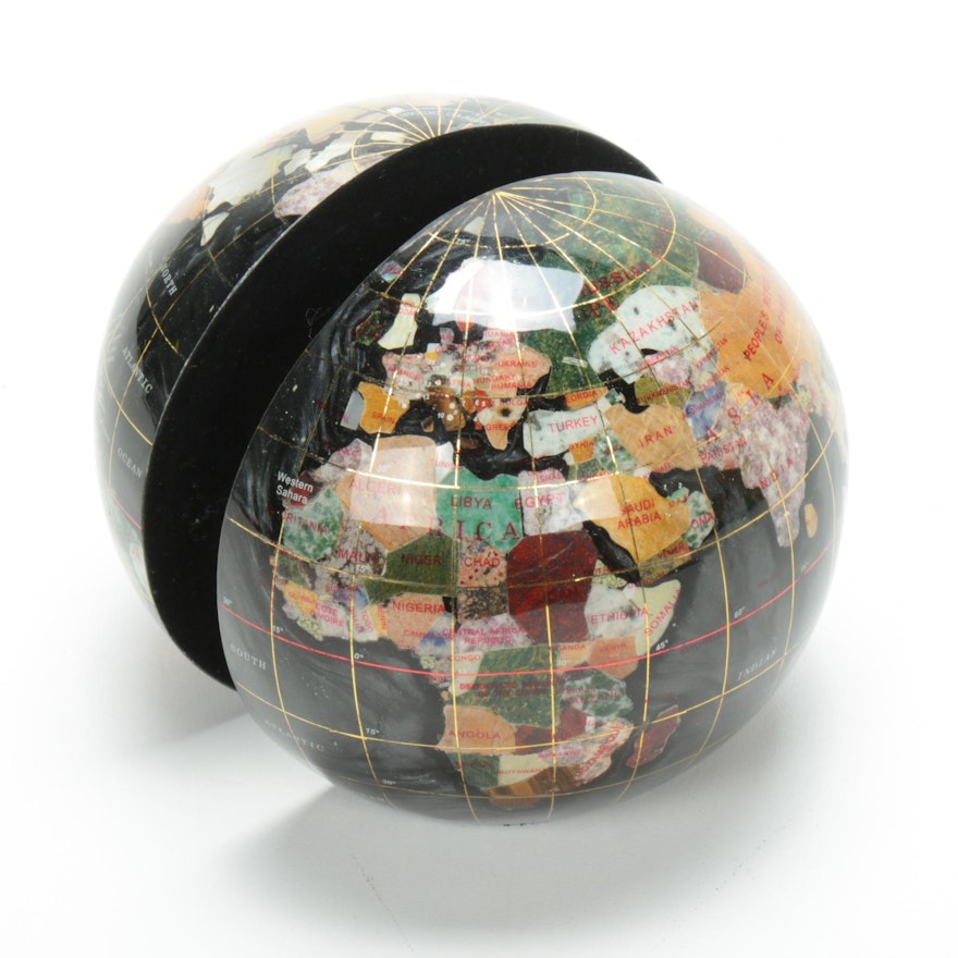 Gemstone World Globe Bookends