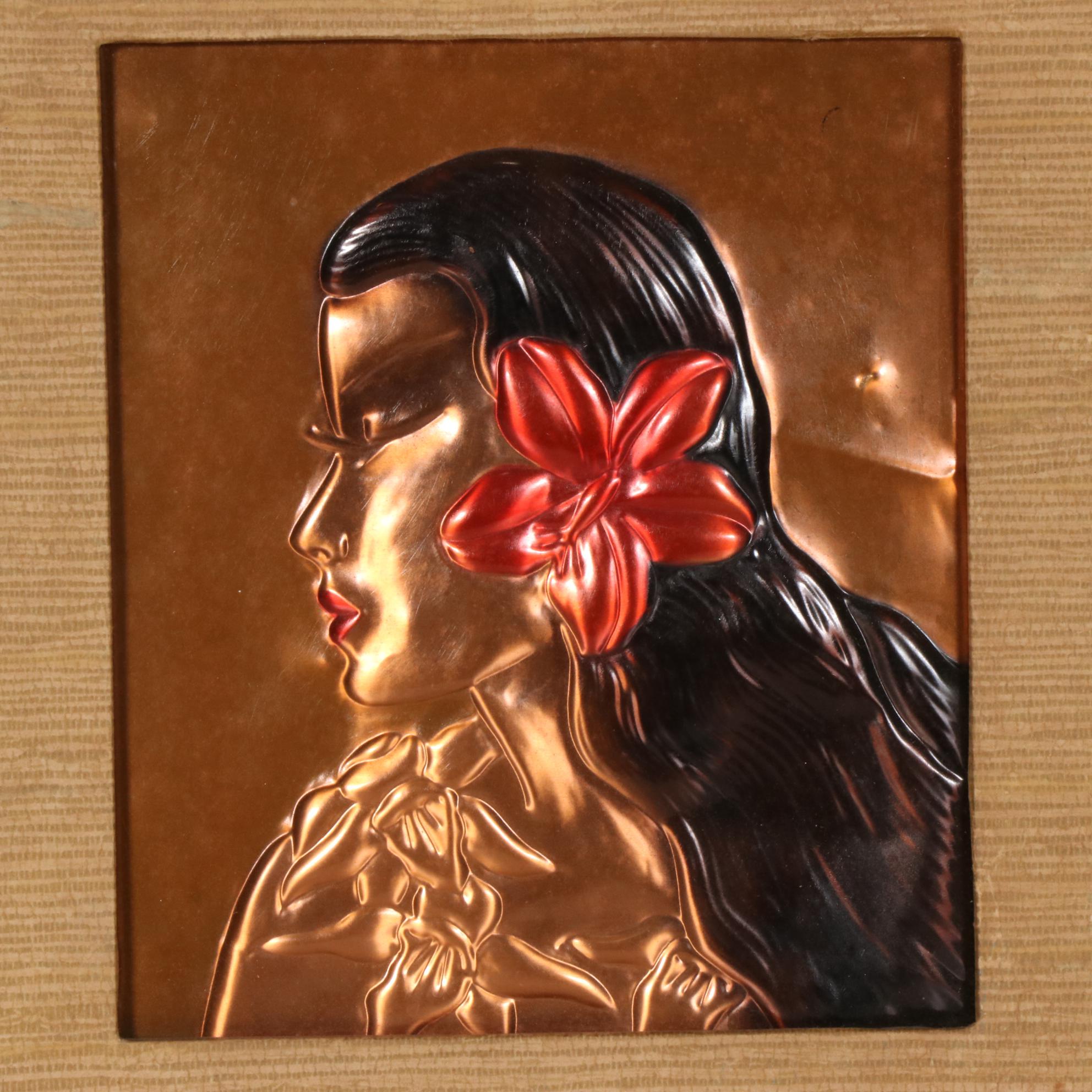 Wanda Irwin Tooled Copper Relief Portraits of Native People, Late 20th Century