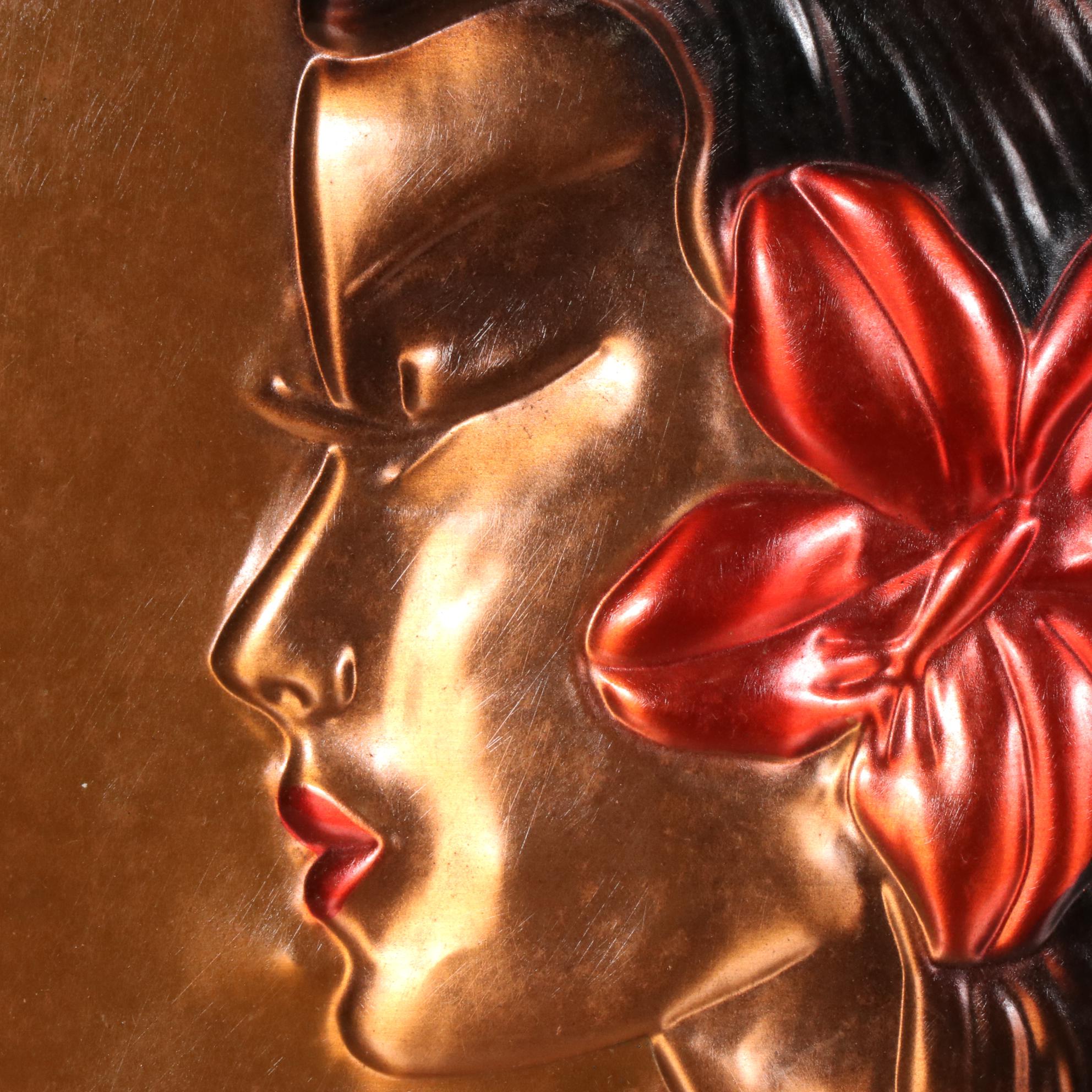 Wanda Irwin Tooled Copper Relief Portraits of Native People, Late 20th Century