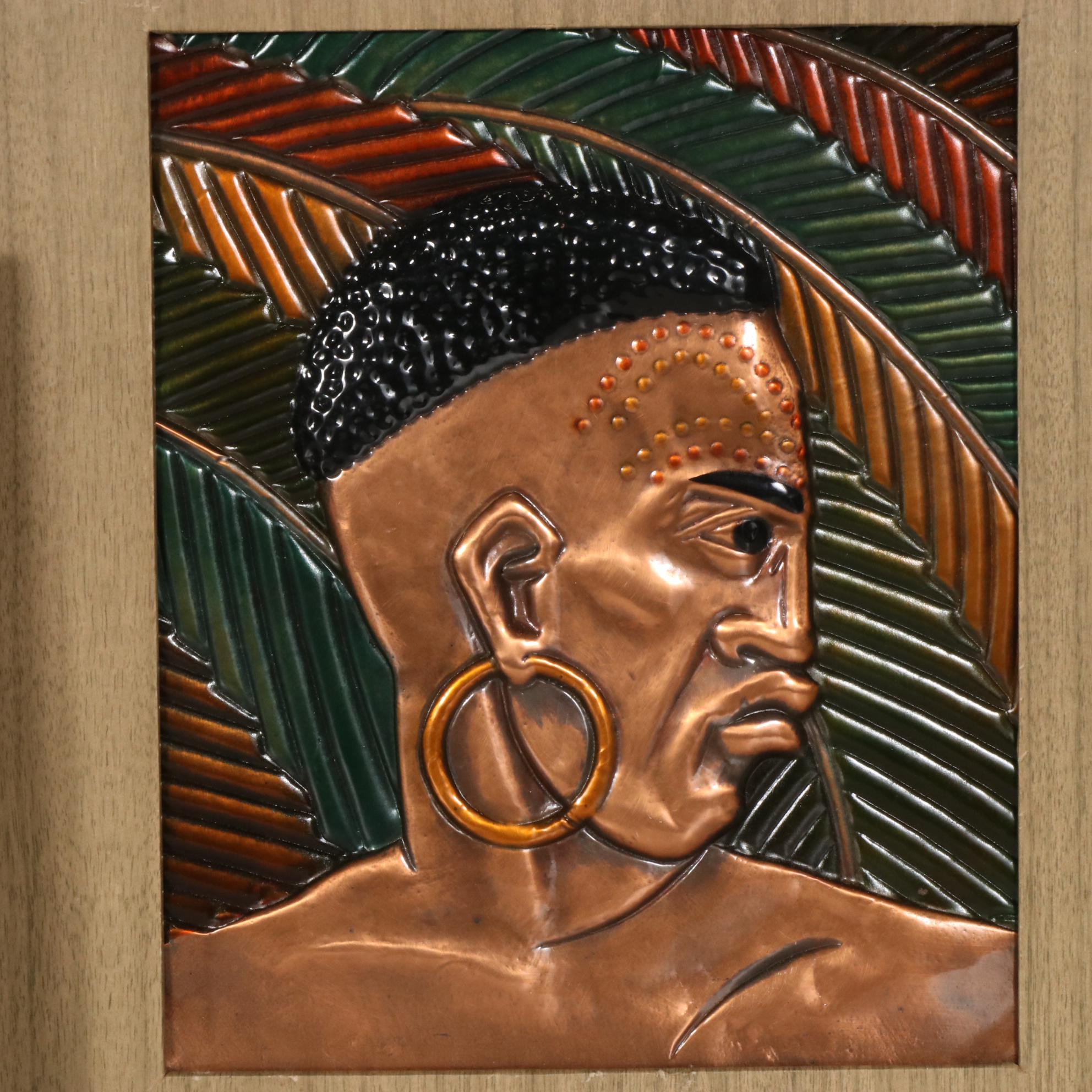 Wanda Irwin Tooled Copper Relief Portraits of Native People, Late 20th Century