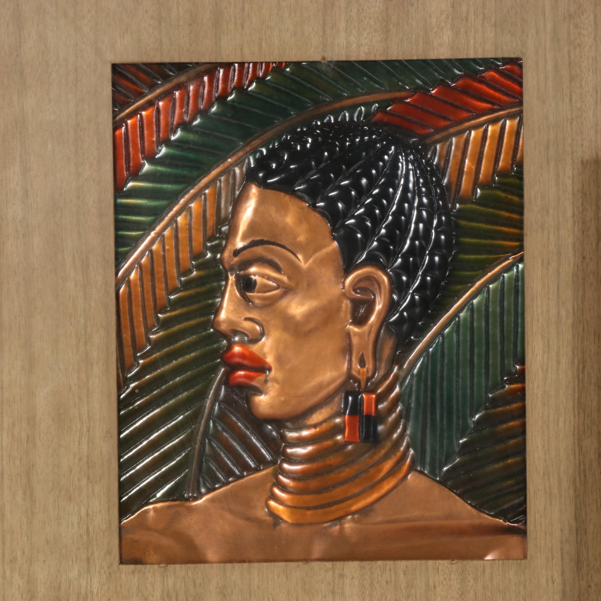 Wanda Irwin Tooled Copper Relief Portraits of Native People, Late 20th Century